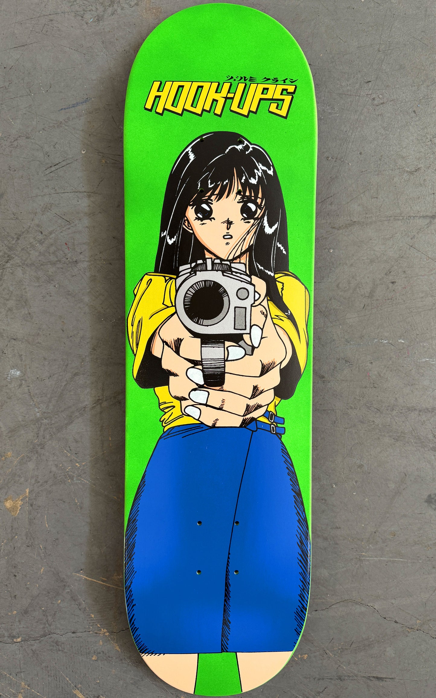 1 of 1 SIGNED Barrel of a Gun - 8.25 X 32.25 HAND PAINTED FLUORESCENT GREEN