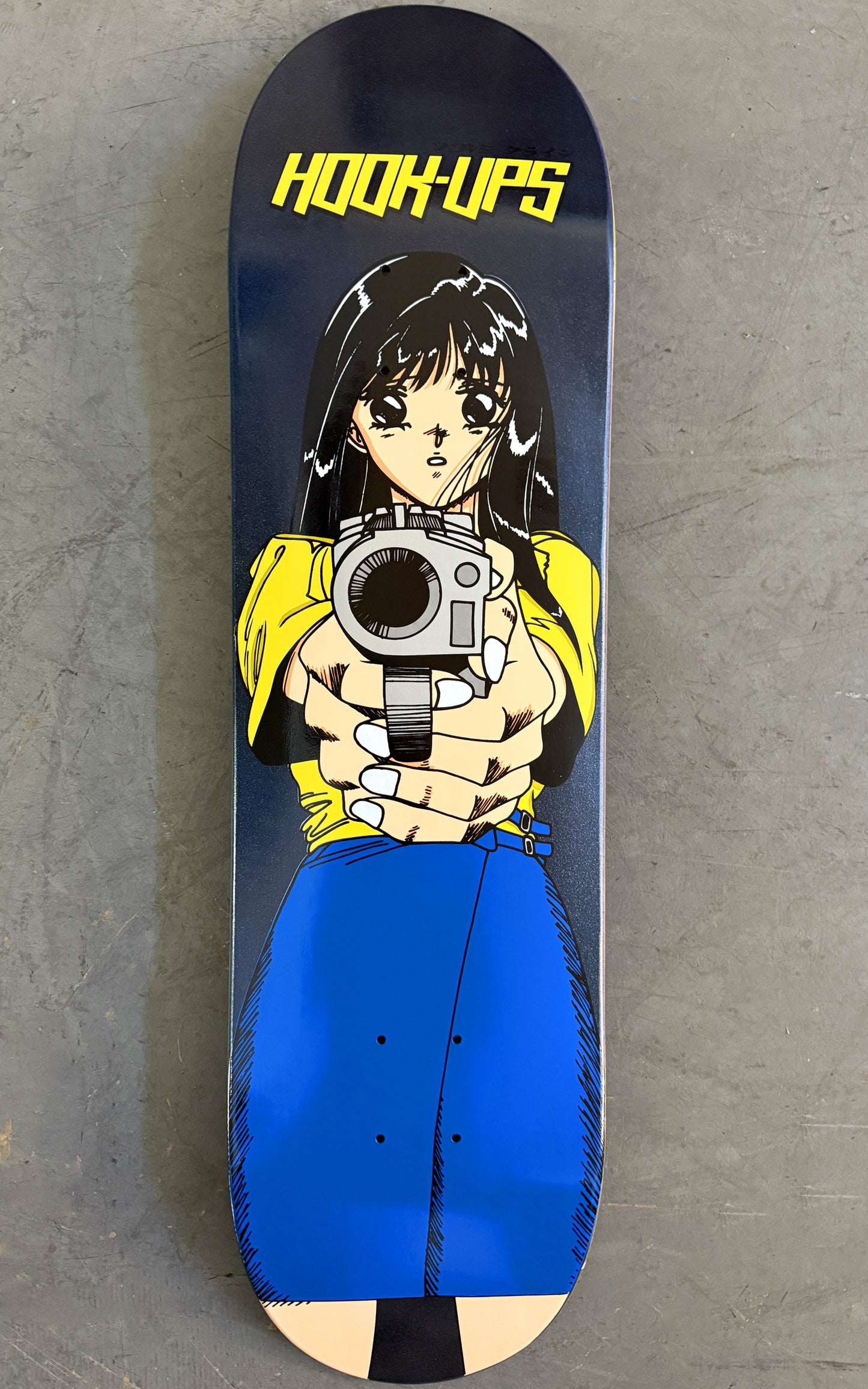 1 of 1 SIGNED Barrel of a Gun - 8.25 X 32.25 HAND PAINTED METALLIC GLITTER NAVY BLUE