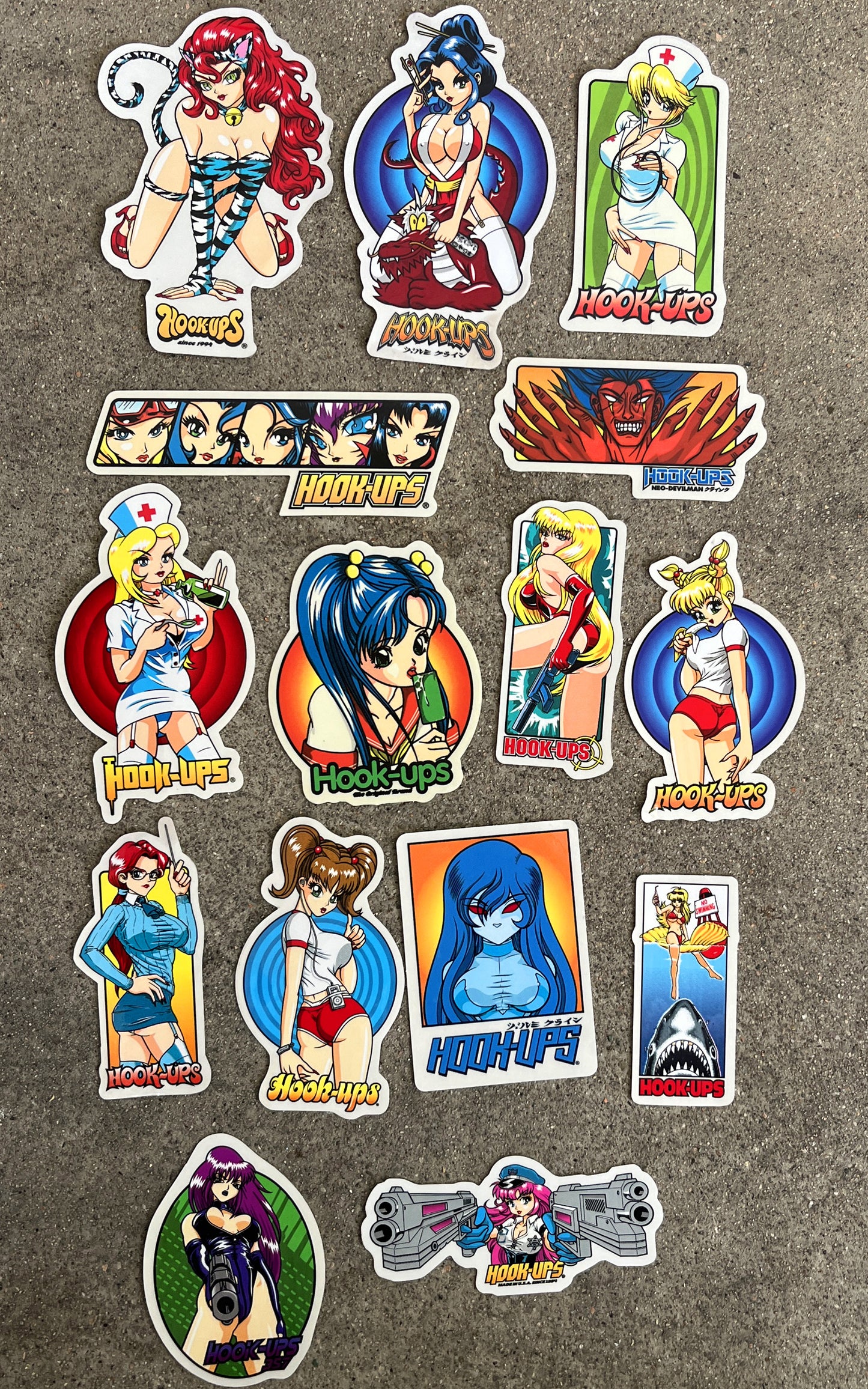hook-ups classic stickers 15 pack