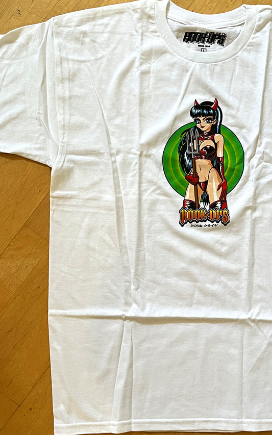 SIZE LARGE OG Devil Girl - WHITE - NEW OLD STOCK FROM 2012