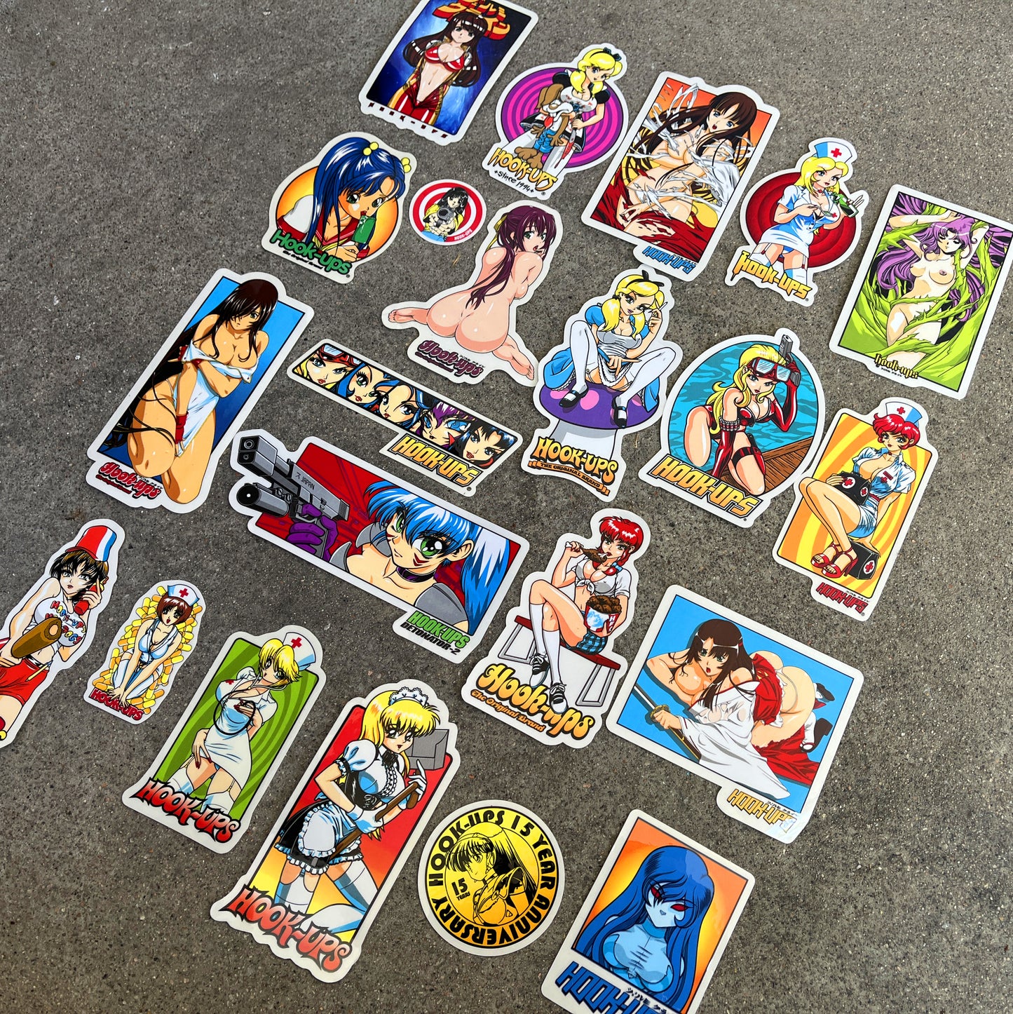 hook-ups vintage stickers 22 pack