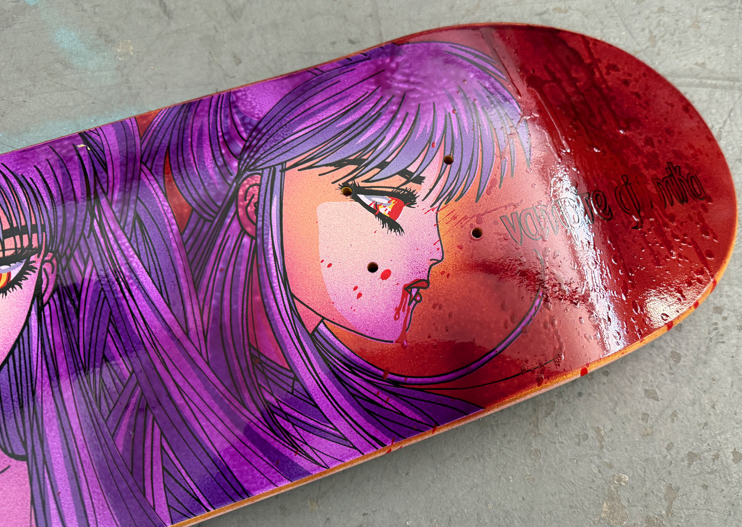 SIGNED Mika 2 - 8.0 X 31.75 HAND SCREENED PURPLE ANODIZED 1 of 1