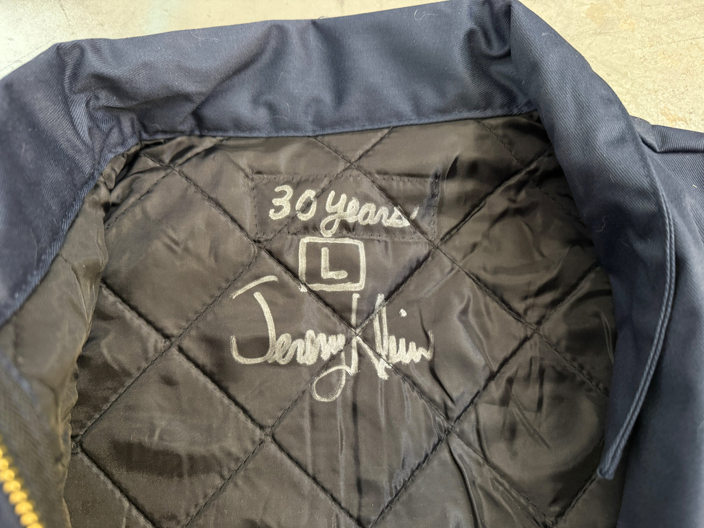 Red Eyes Lined Work Jacket - NAVY BLUE