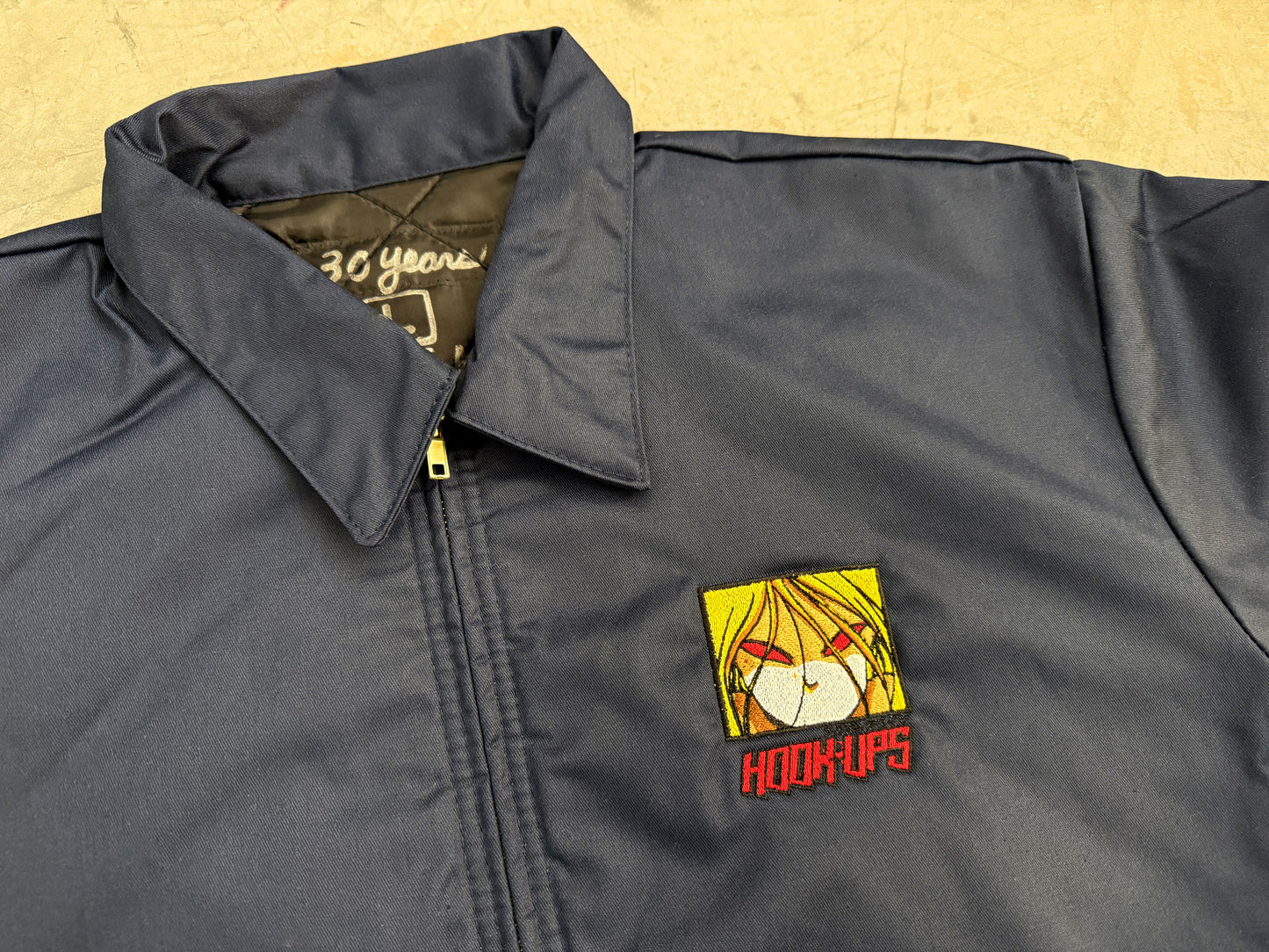 Red Eyes Lined Work Jacket - NAVY BLUE
