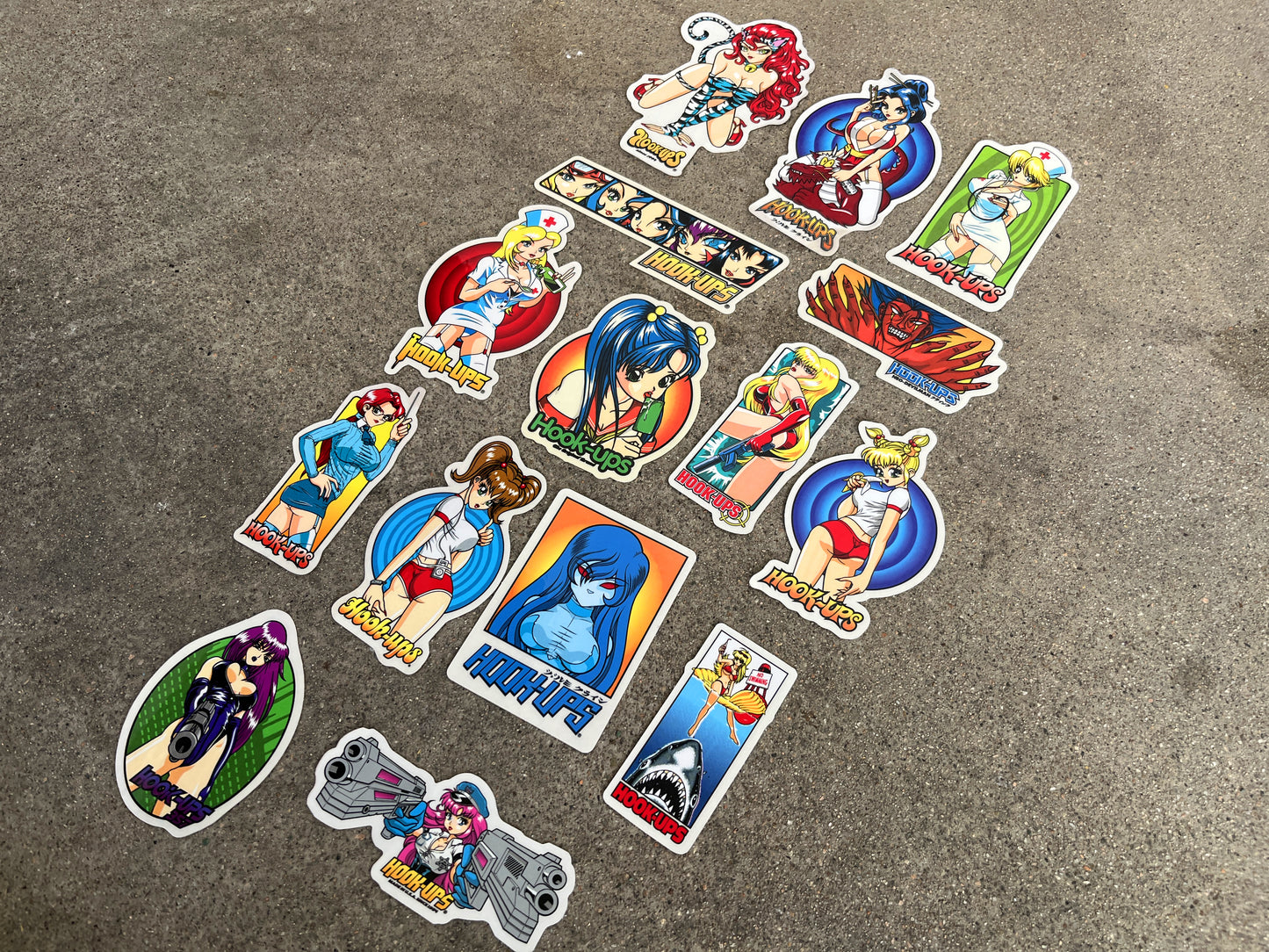 hook-ups classic stickers 15 pack