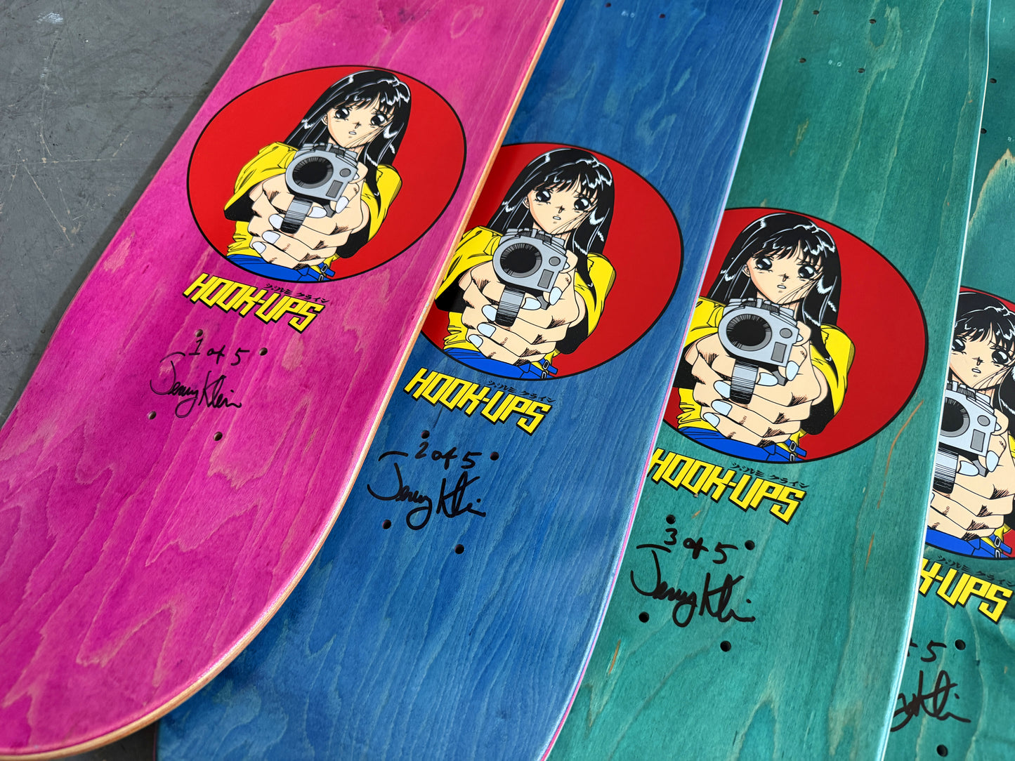 1 of 5 SIGNED Barrel of a Gun - 8 X 31.75 HAND PAINTED BLOOD SPLATTER