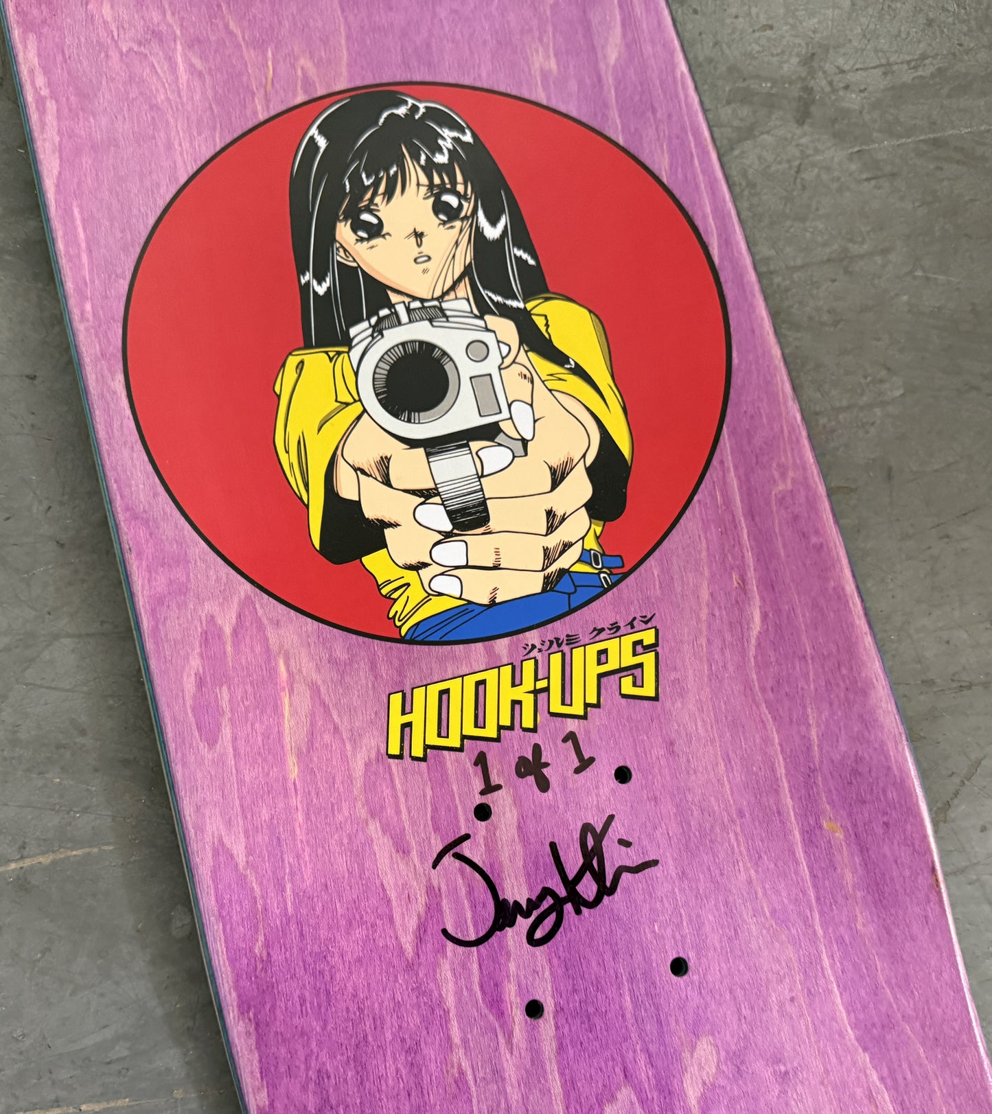 1 of 1 SIGNED Barrel of a Gun - 8 X 31.75 HAND PAINTED ANODIZED BLUE/GREEN