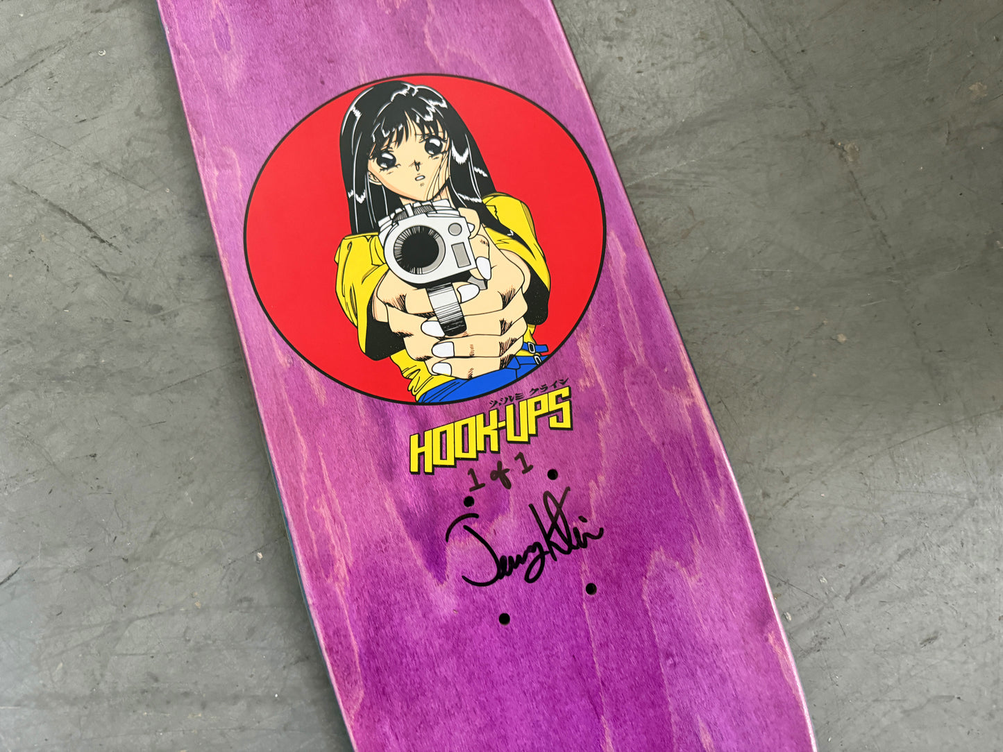 1 of 1 SIGNED Barrel of a Gun - 8 X 31.75 HAND PAINTED ANODIZED BLUE/ORANGE