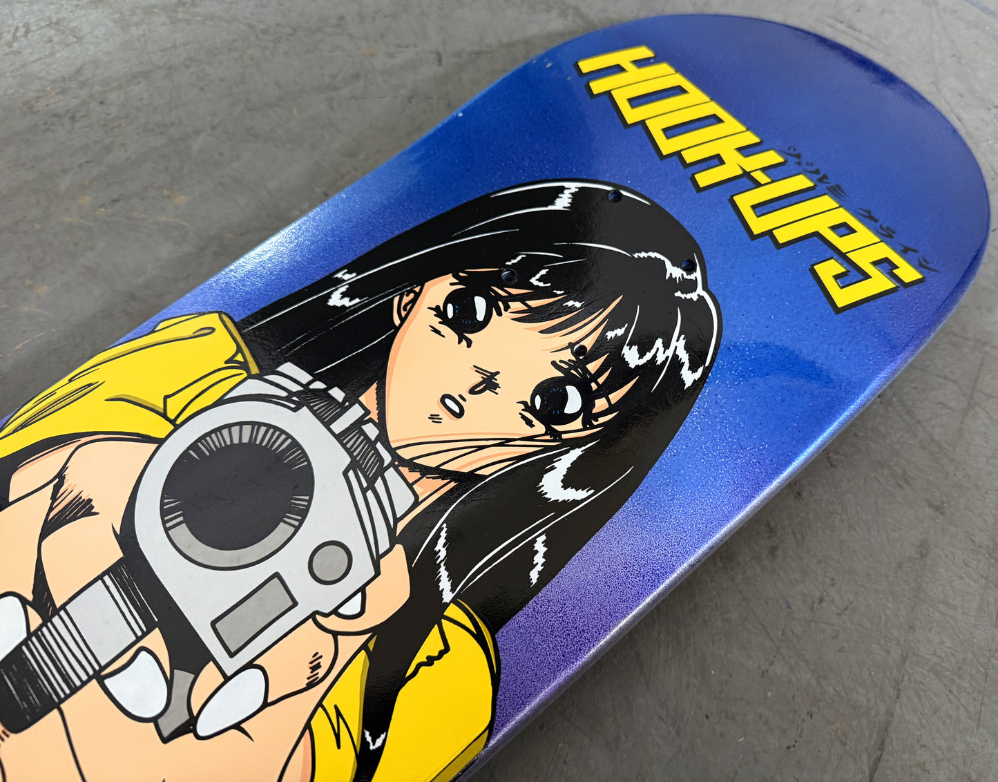 1 of 1 SIGNED Barrel of a Gun - 8 X 31.75 HAND PAINTED PURPLE/BLUE BACKGROUND