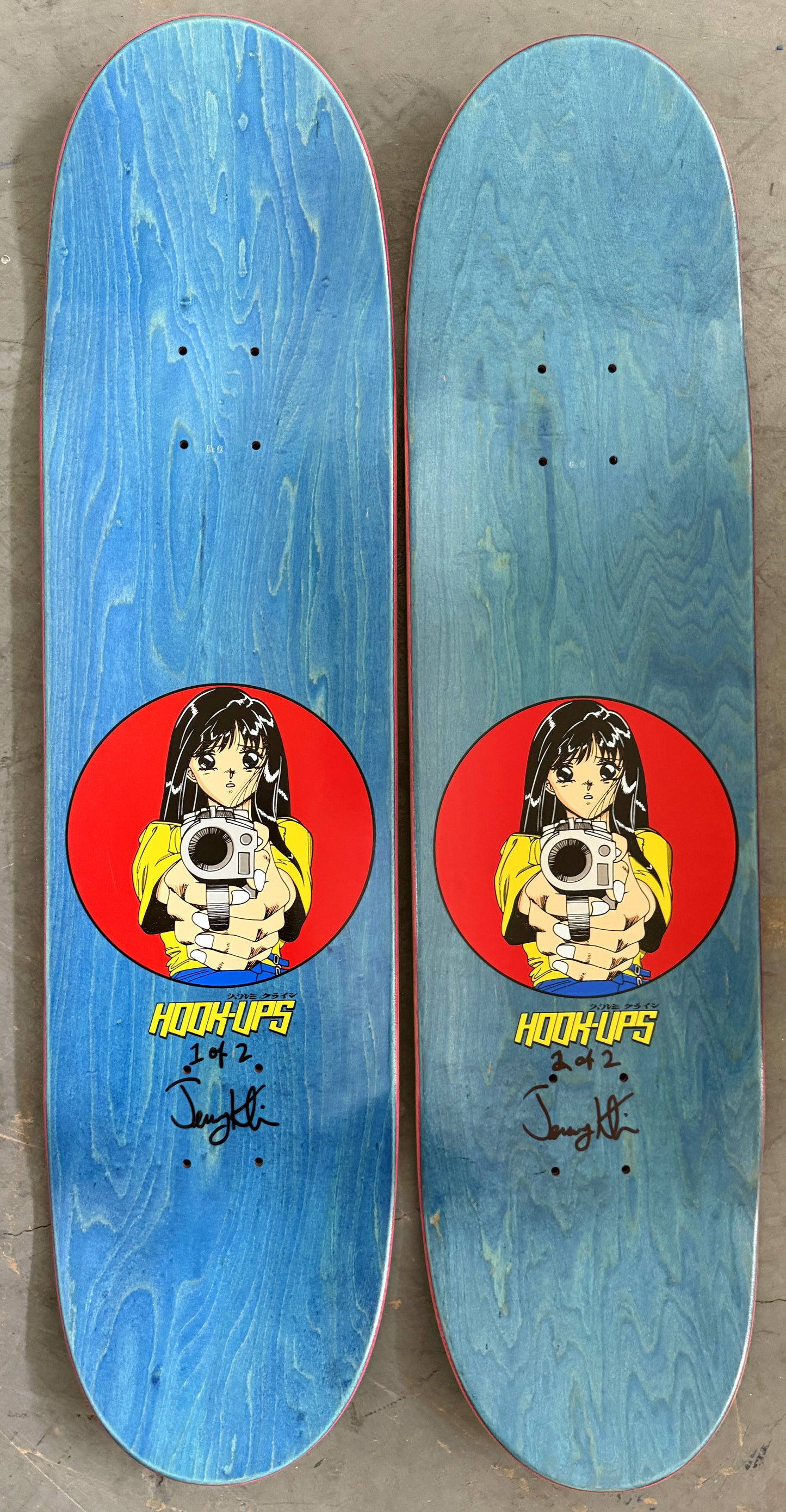 1 of 2 SIGNED Barrel of a Gun - 8 X 31.75 HAND PAINTED ANODIZED PURPLE BACKGROUND