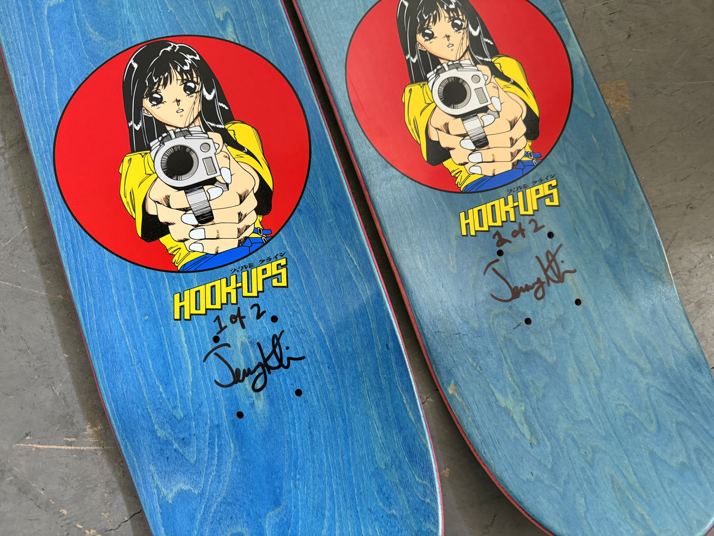 1 of 2 SIGNED Barrel of a Gun - 8 X 31.75 HAND PAINTED ANODIZED PURPLE BACKGROUND