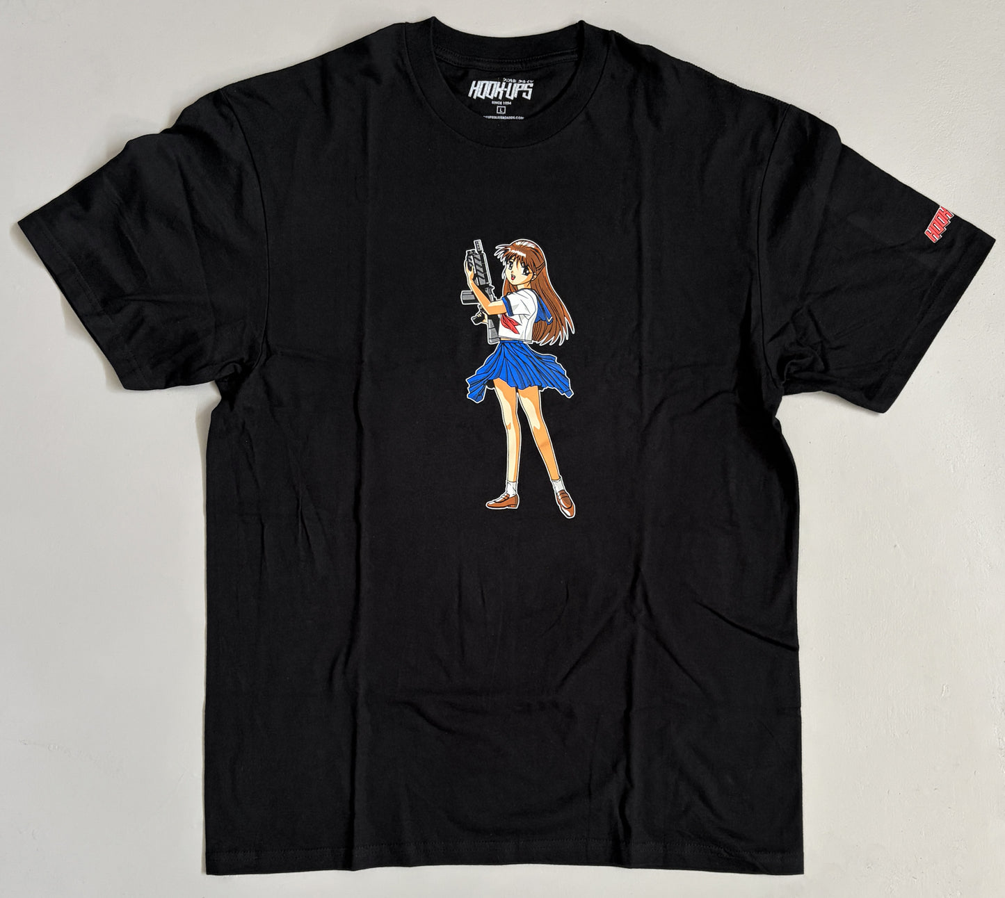 Machine Gun Girl T-shirt - BLACK