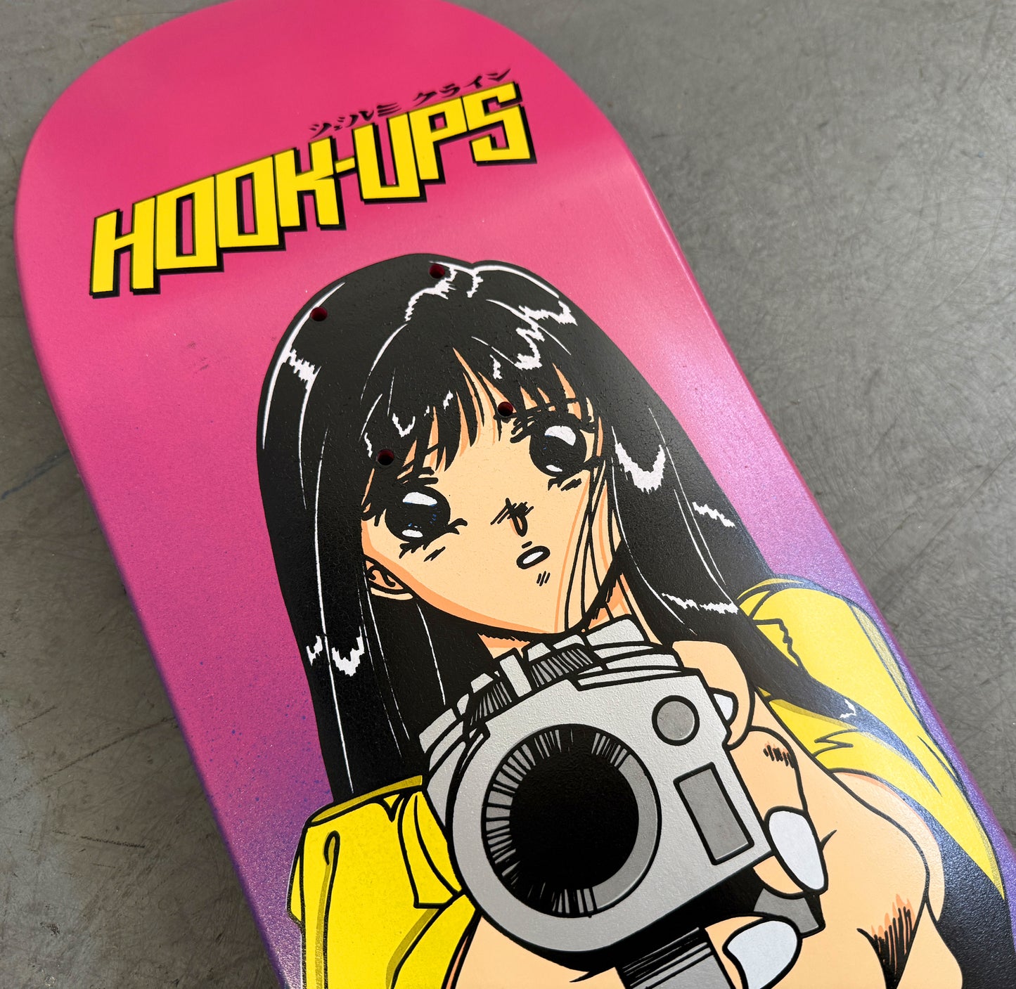 1 of 1 SIGNED Barrel of a Gun - 8.25 X 32.25 HAND PAINTED METALLIC PURPLE/PINK