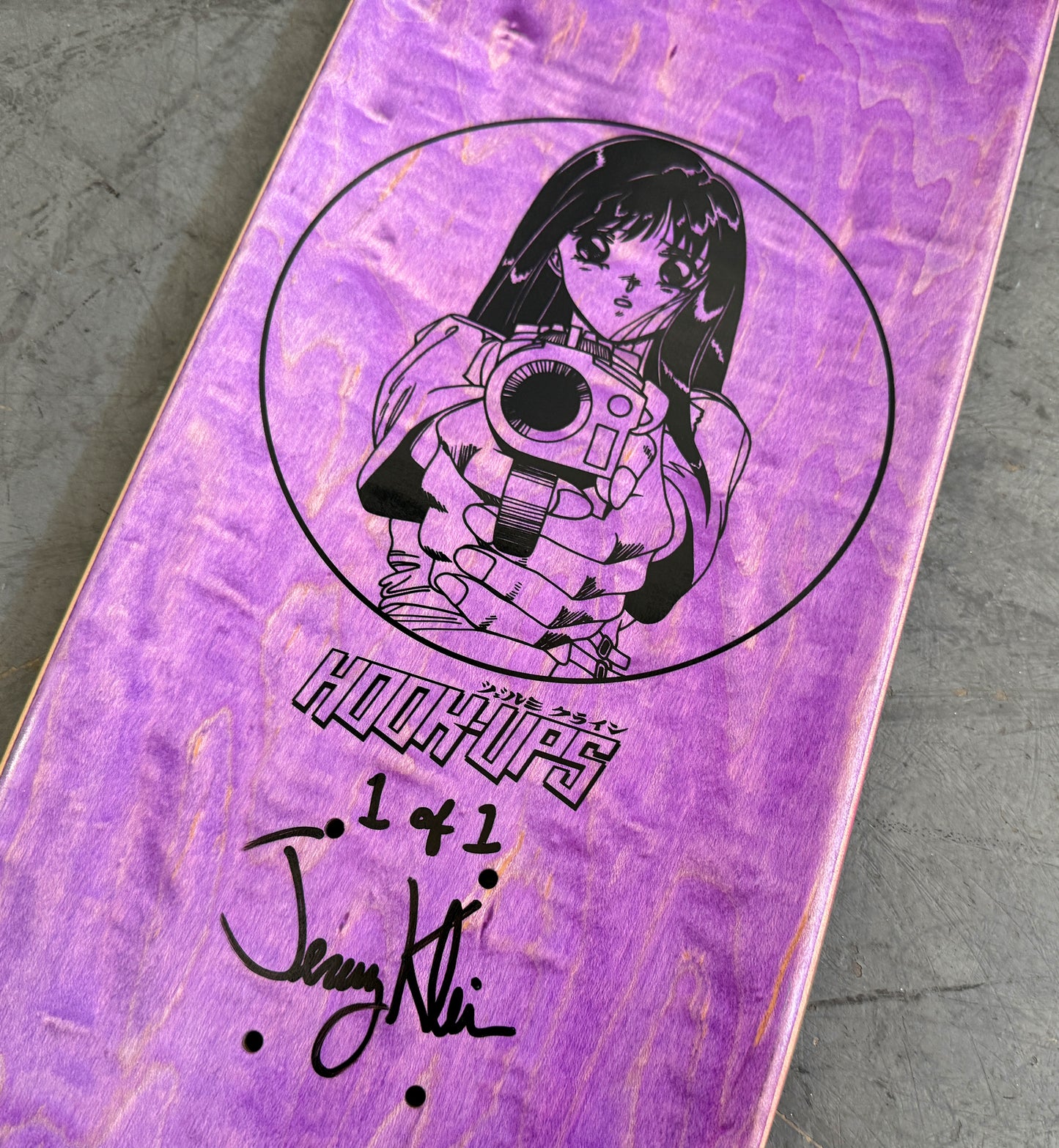 1 of 1 SIGNED Barrel of a Gun - 8.25 X 32.25 HAND PAINTED METALLIC PURPLE/PINK