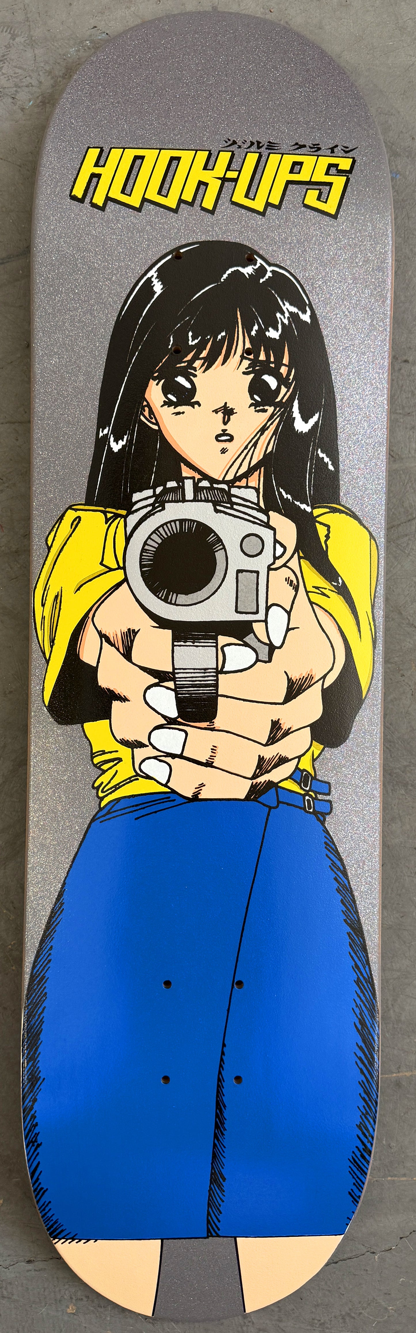 1 of 2 SIGNED Barrel of a Gun - 8.25 X 32.25 HAND PAINTED SILVER GLITTER