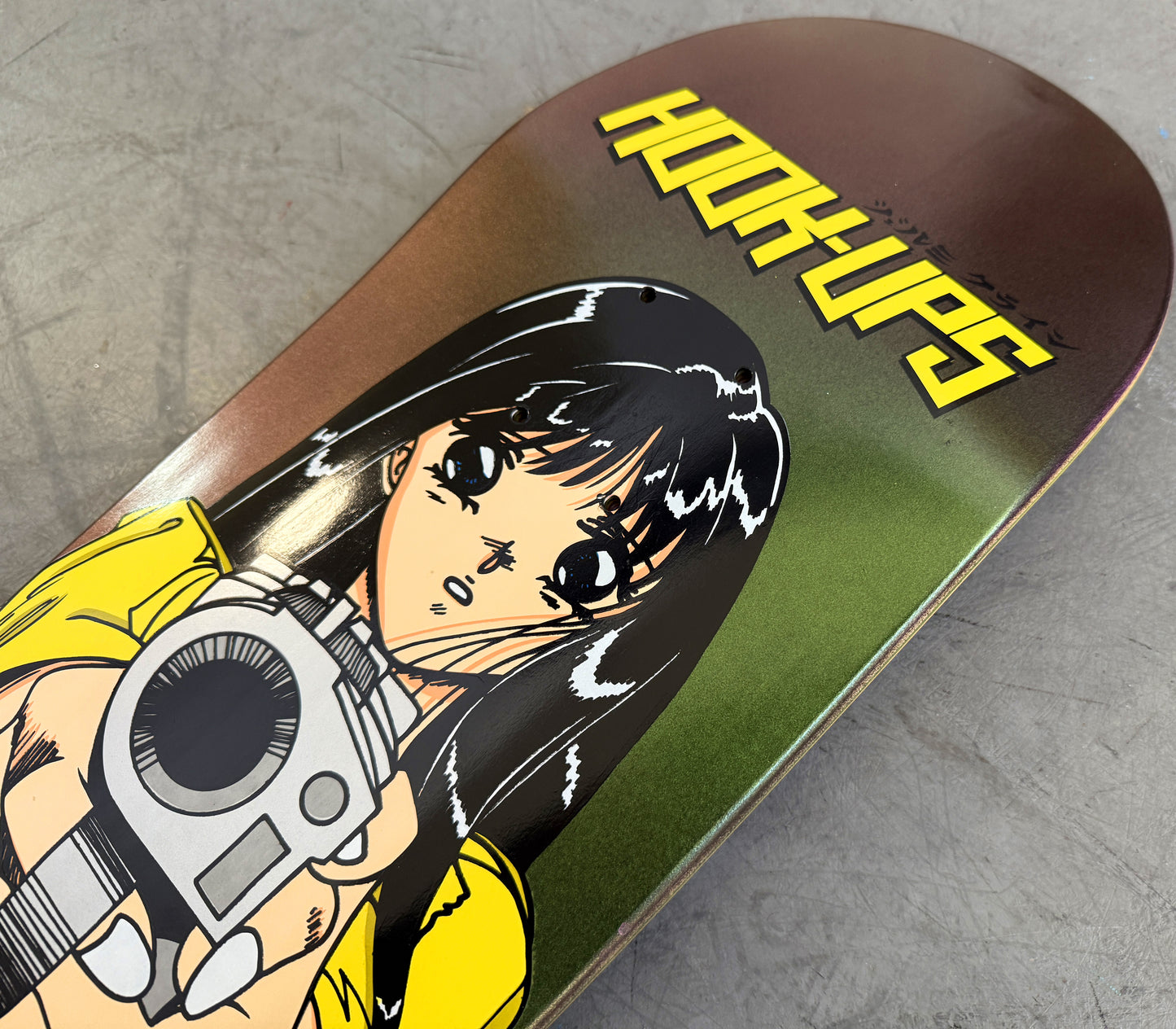 1 of 1 SIGNED Barrel of a Gun - 8.25 X 32.25 HAND PAINTED GREEN COLOR-SHIFT