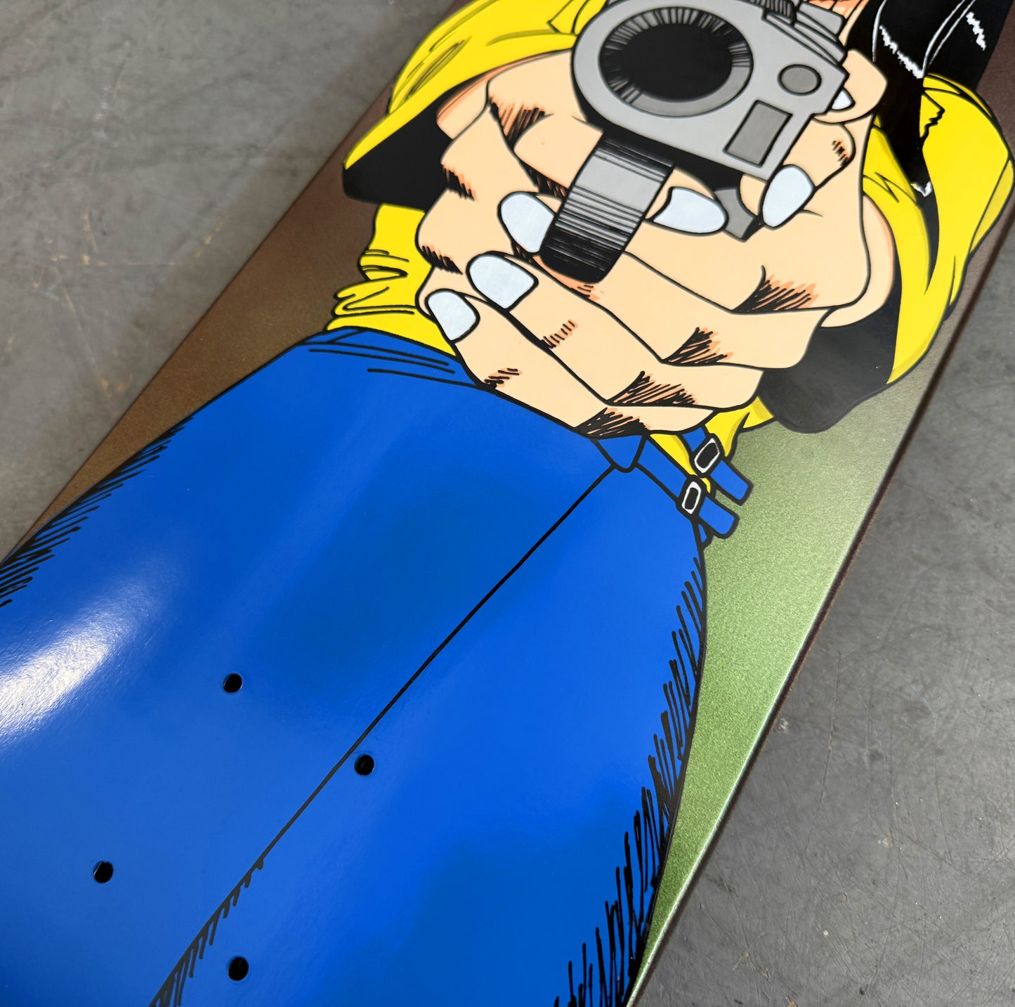 1 of 1 SIGNED Barrel of a Gun - 8.25 X 32.25 HAND PAINTED GREEN COLOR-SHIFT