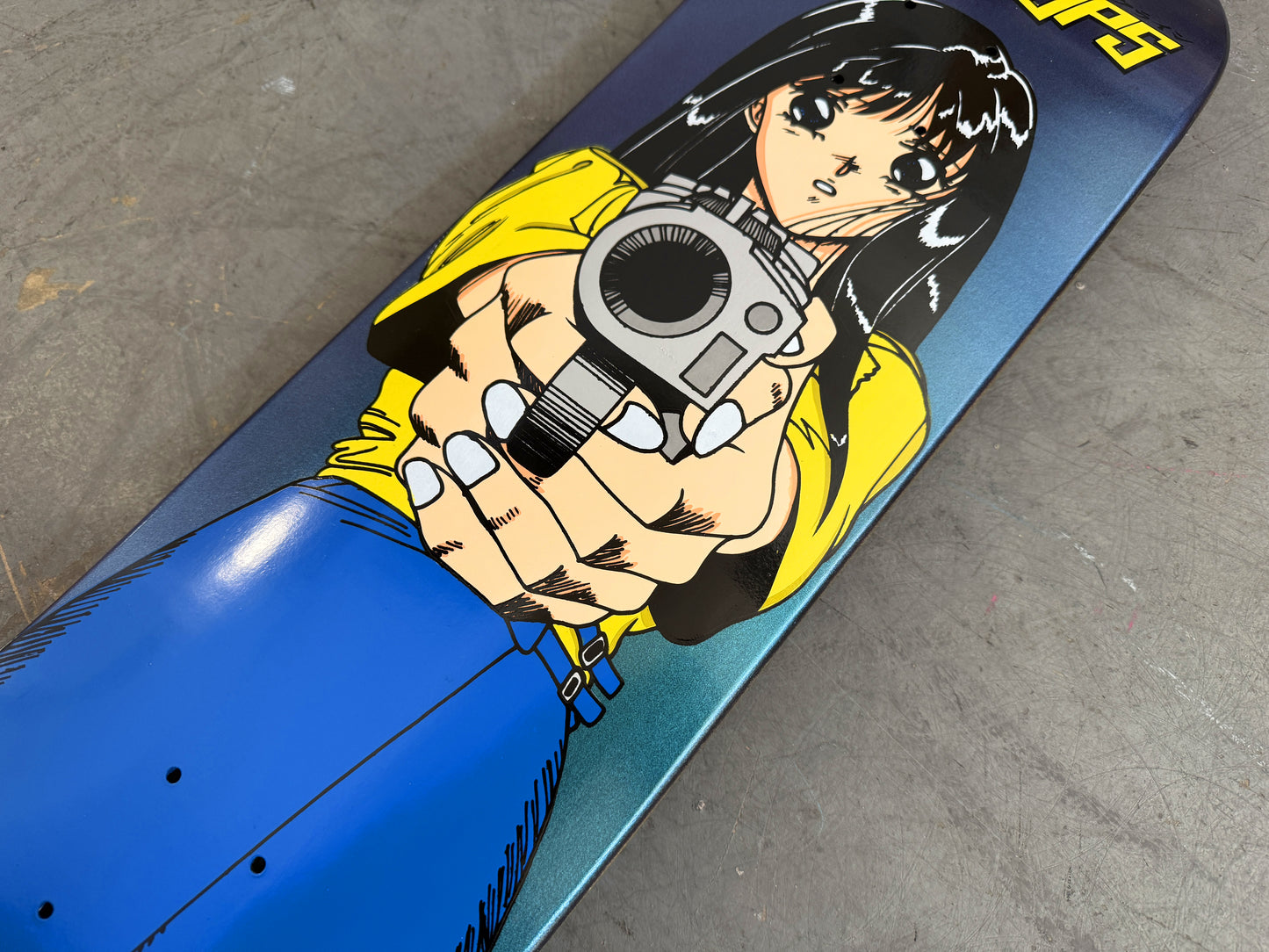 1 of 1 SIGNED Barrel of a Gun - 8.25 X 32.25 HAND PAINTED BLUE COLOR-SHIFT