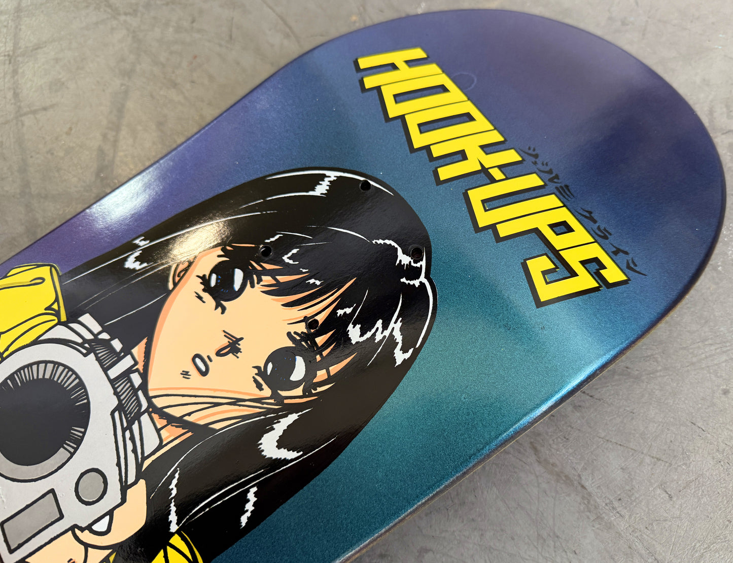 1 of 1 SIGNED Barrel of a Gun - 8.25 X 32.25 HAND PAINTED BLUE COLOR-SHIFT