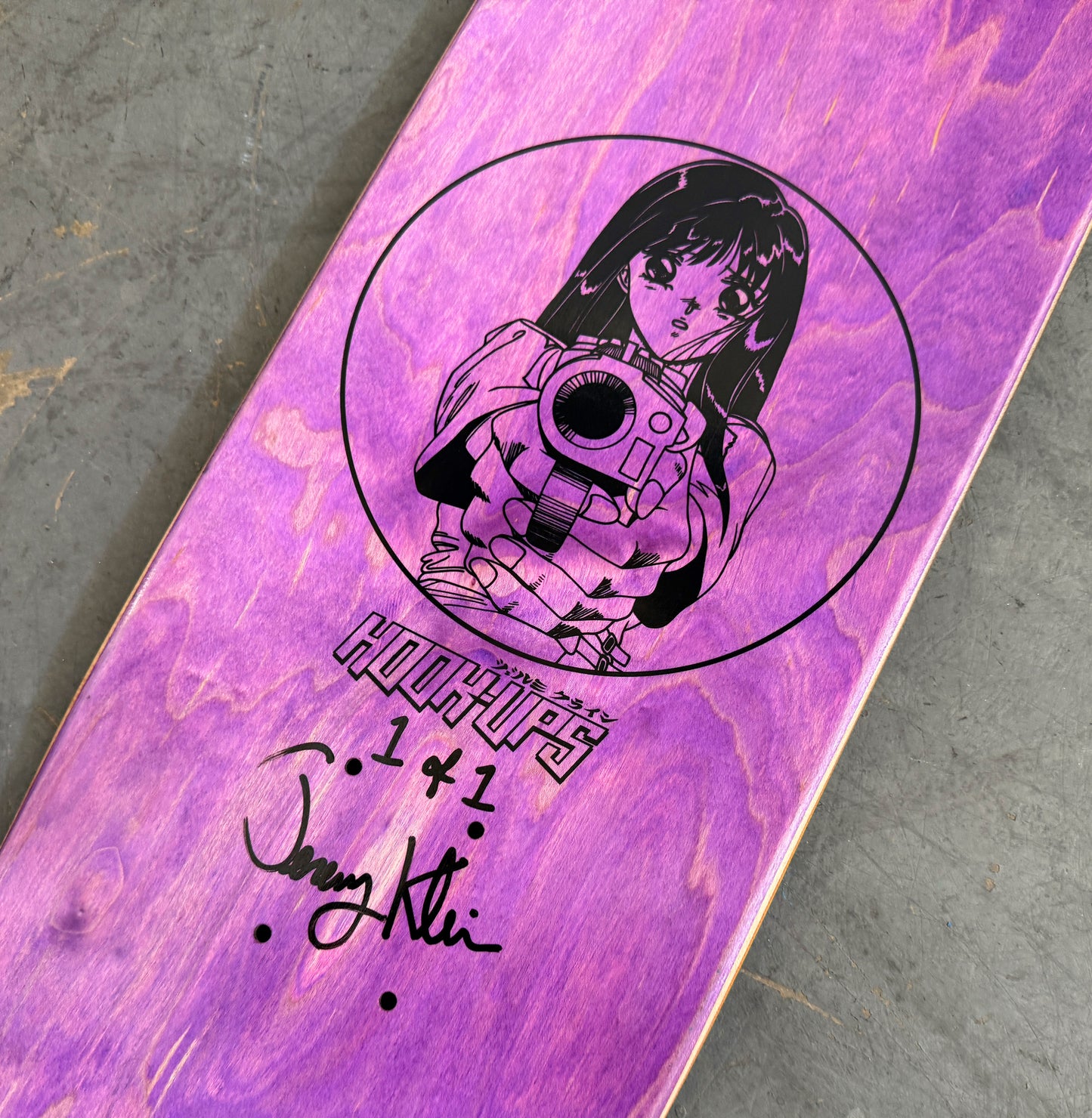 1 of 1 SIGNED Barrel of a Gun - 8.25 X 32.25 HAND PAINTED BLUE COLOR-SHIFT