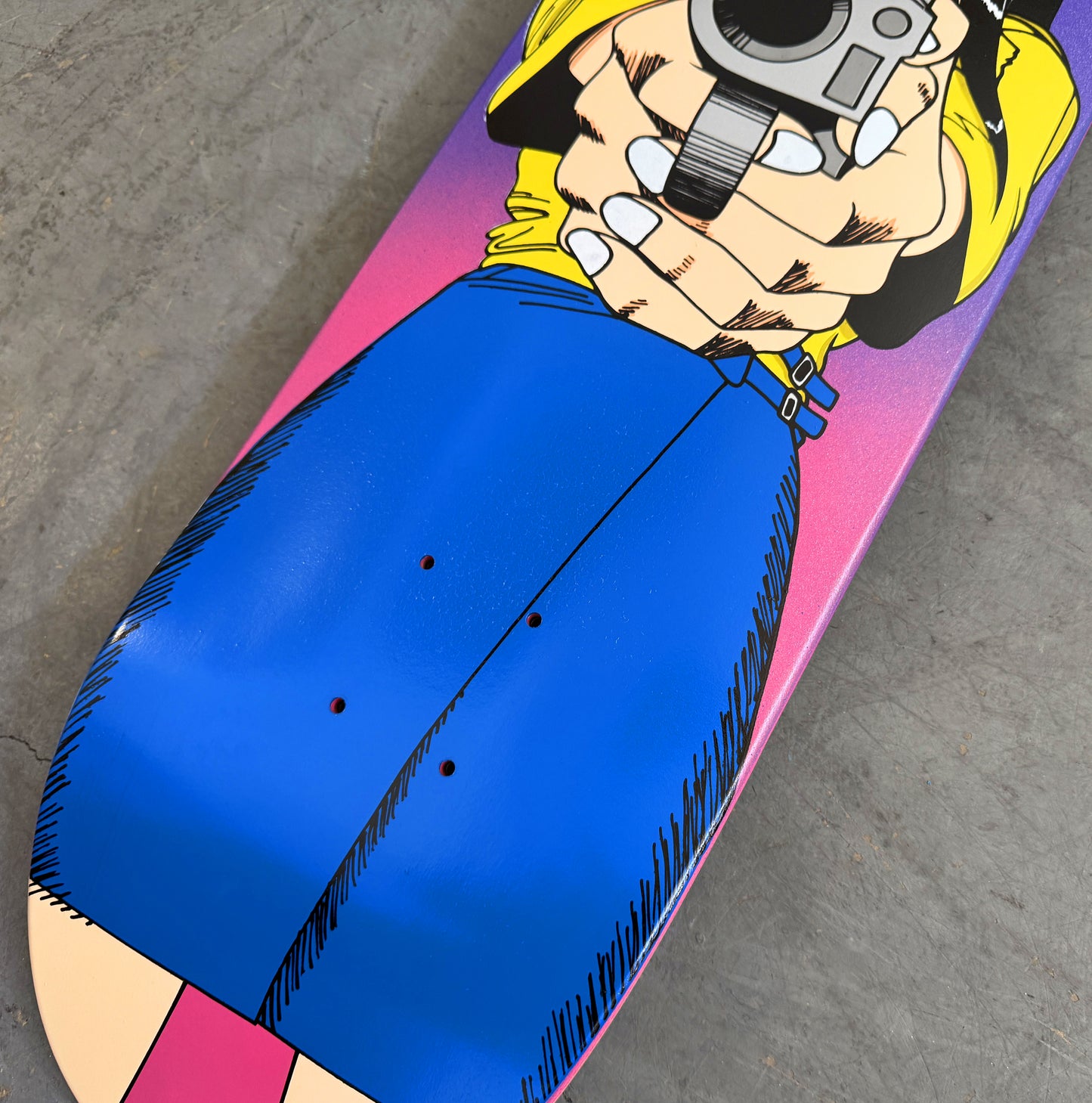 1 of 1 SIGNED Barrel of a Gun - 8.25 X 32.25 HAND PAINTED PURPLE/PINK