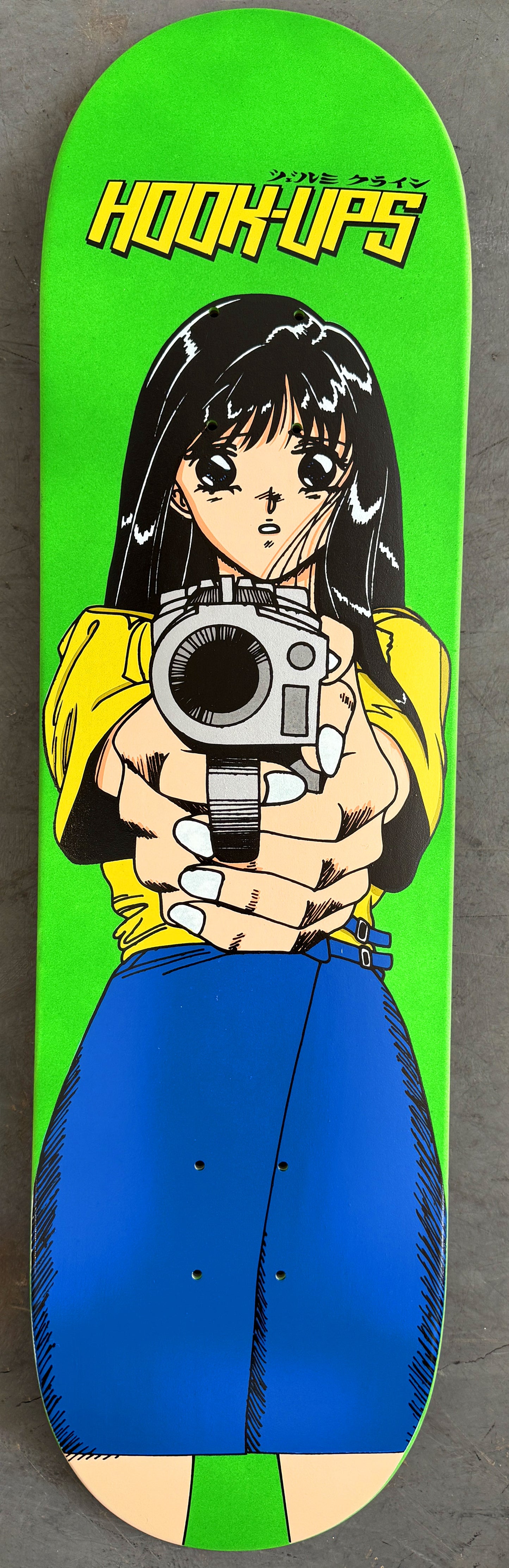 1 of 1 SIGNED Barrel of a Gun - 8.25 X 32.25 HAND PAINTED FLUORESCENT GREEN