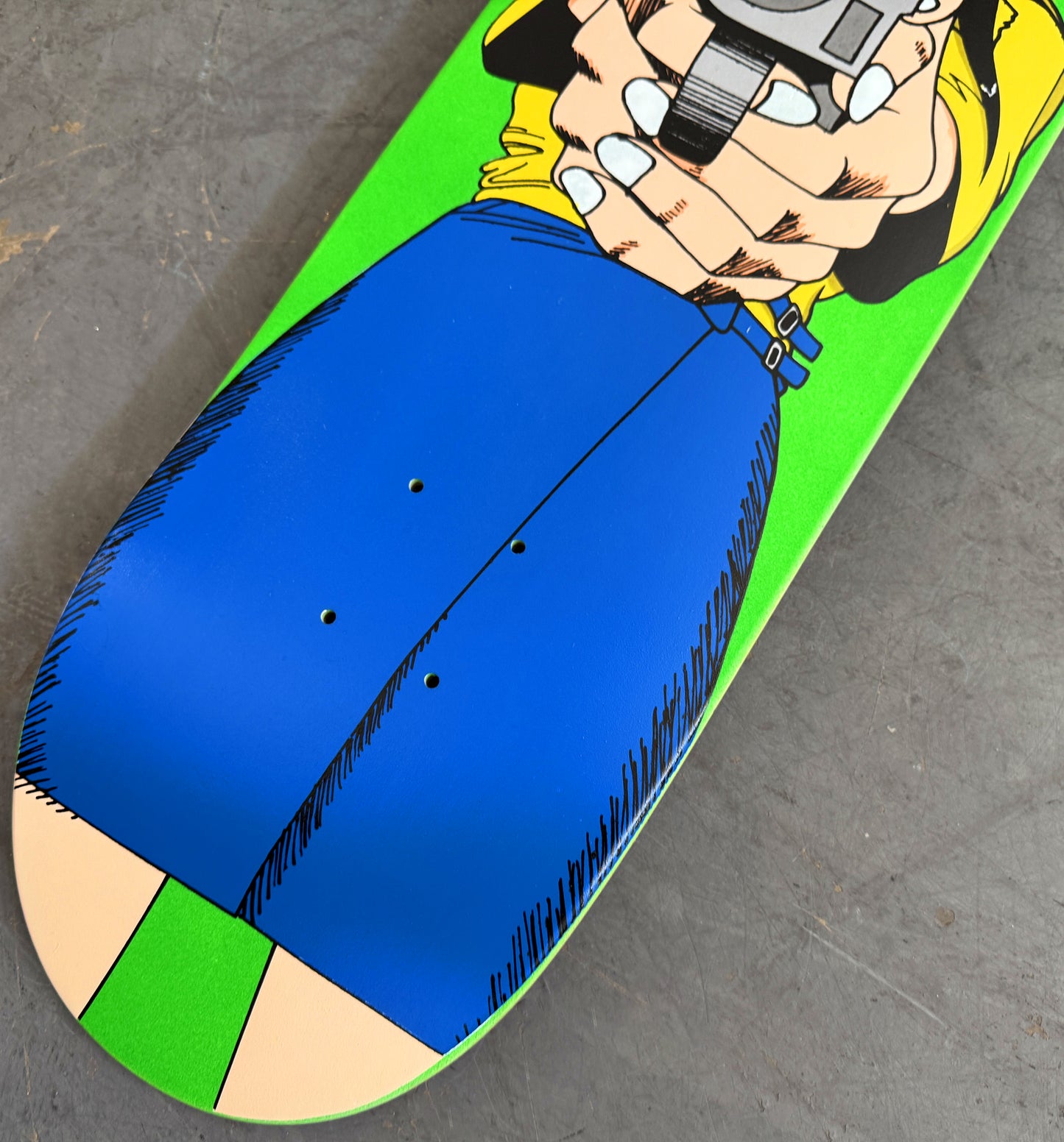 1 of 1 SIGNED Barrel of a Gun - 8.25 X 32.25 HAND PAINTED FLUORESCENT GREEN