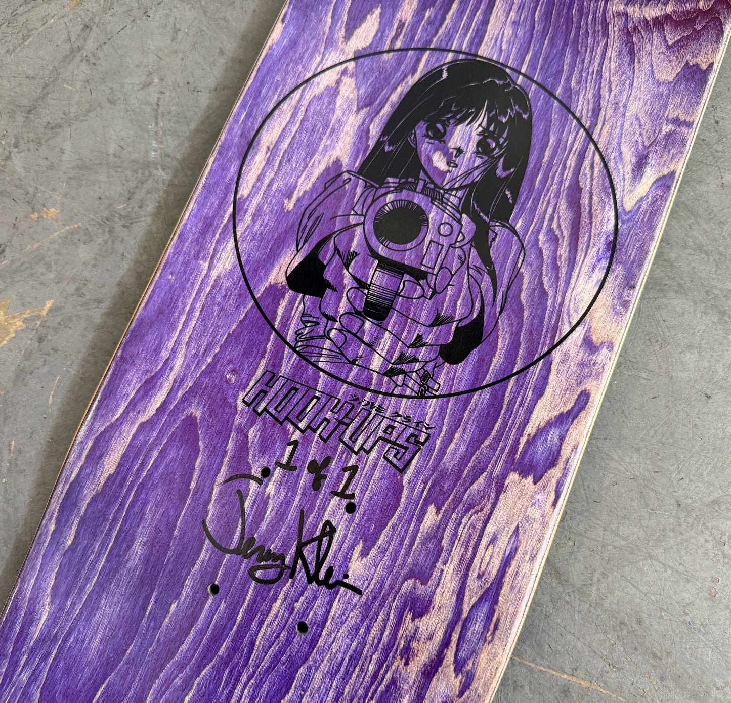 1 of 1 SIGNED Barrel of a Gun - 8.25 X 32.25 HAND PAINTED FLUORESCENT GREEN