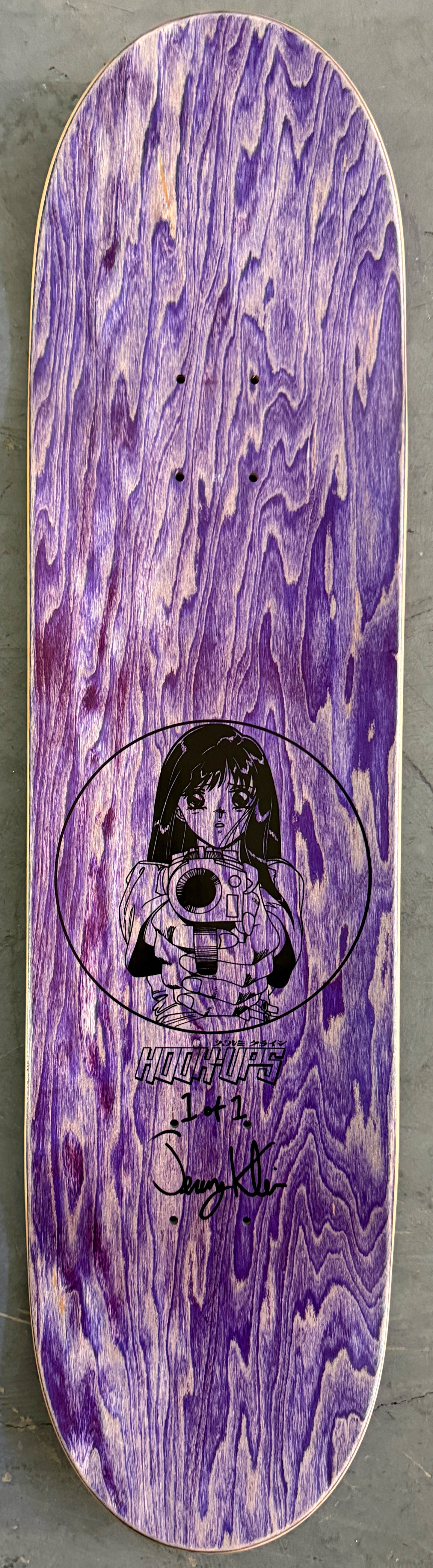 1 of 1 SIGNED Barrel of a Gun - 8.25 X 32.25 HAND PAINTED BLUE/YELLOW GRADIENT