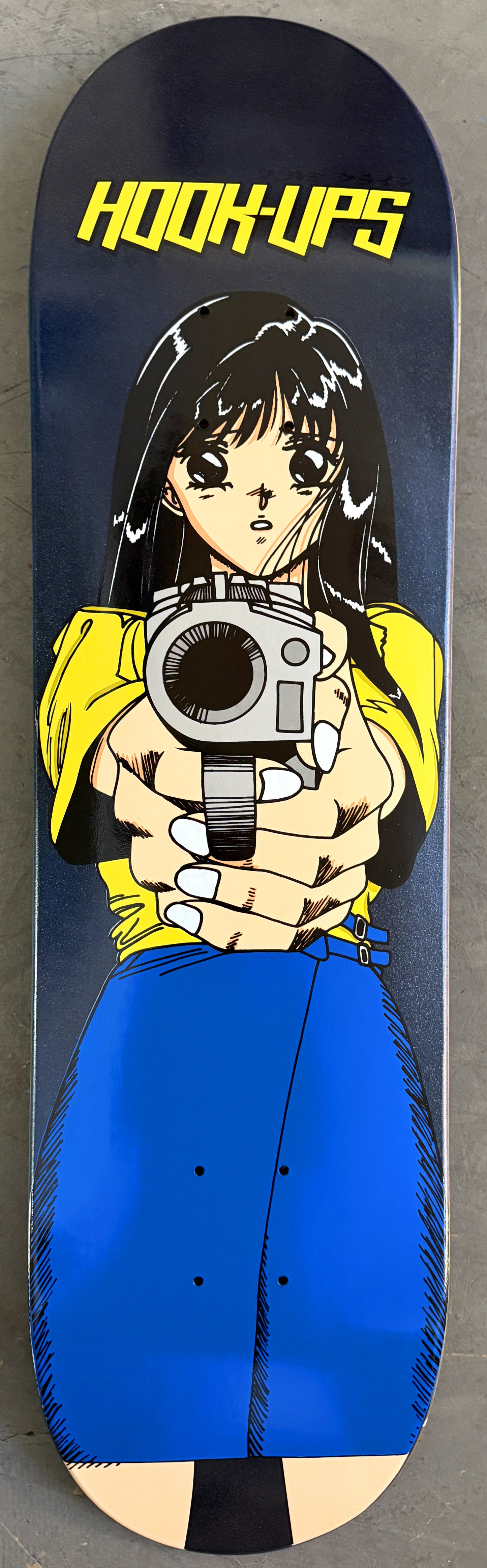 1 of 1 SIGNED Barrel of a Gun - 8.25 X 32.25 HAND PAINTED METALLIC GLITTER NAVY BLUE