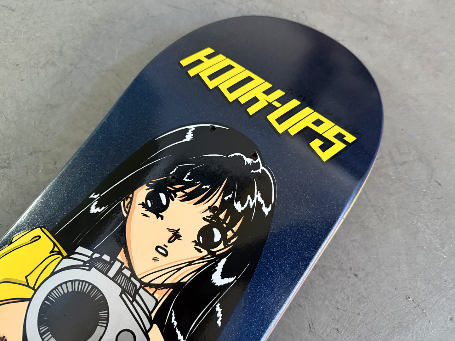 1 of 1 SIGNED Barrel of a Gun - 8.25 X 32.25 HAND PAINTED METALLIC GLITTER NAVY BLUE