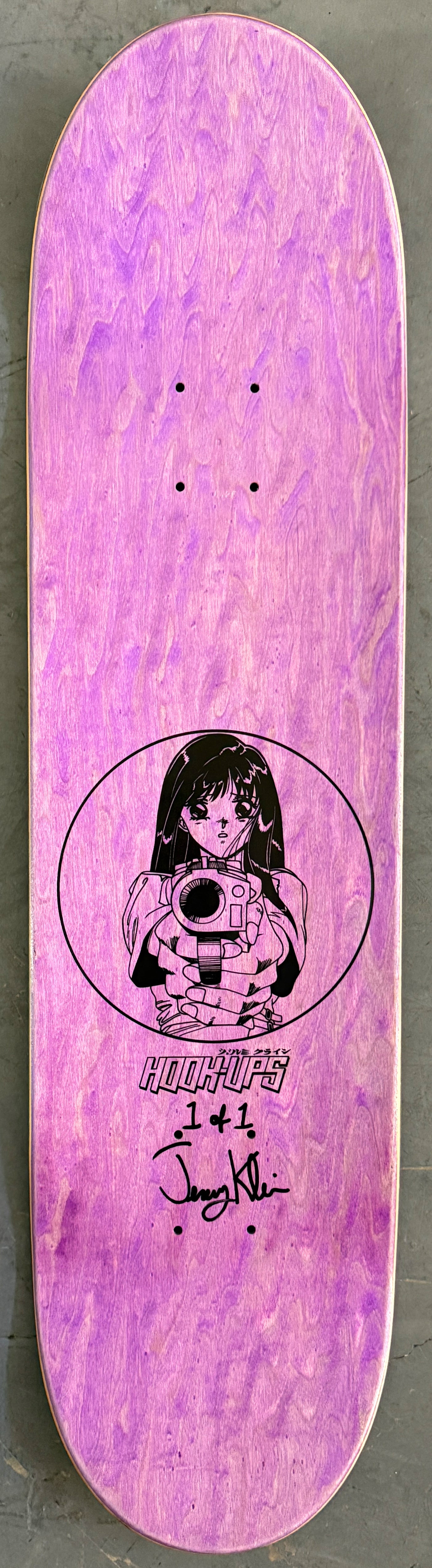 1 of 1 SIGNED Barrel of a Gun - 8.25 X 32.25 HAND PAINTED METALLIC GLITTER NAVY BLUE