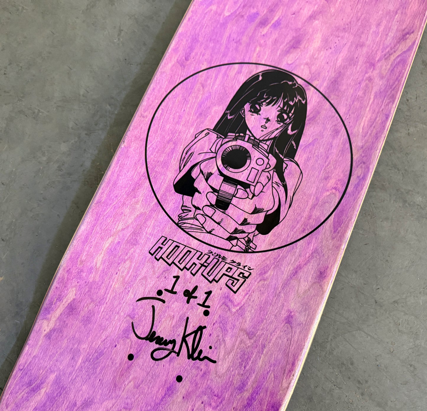 1 of 1 SIGNED Barrel of a Gun - 8.25 X 32.25 HAND PAINTED METALLIC GLITTER NAVY BLUE