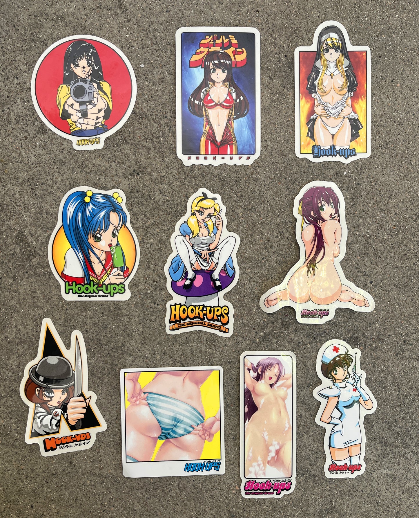 hook-ups assorted sticker 10 pack