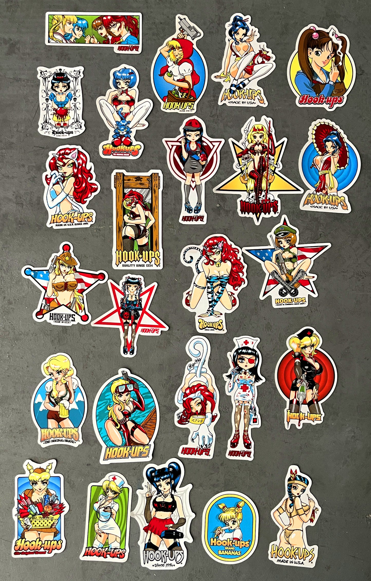 hook-ups classic stickers 25 pack