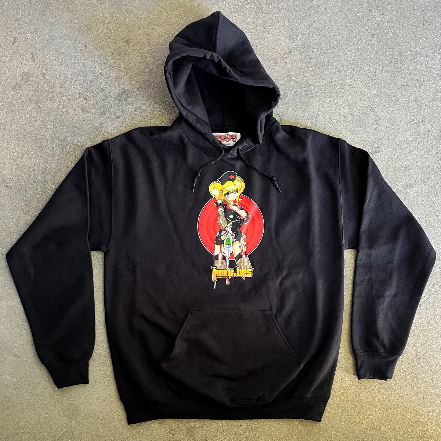 Nurse Natsuki Hooded Sweatshirt - BLACK