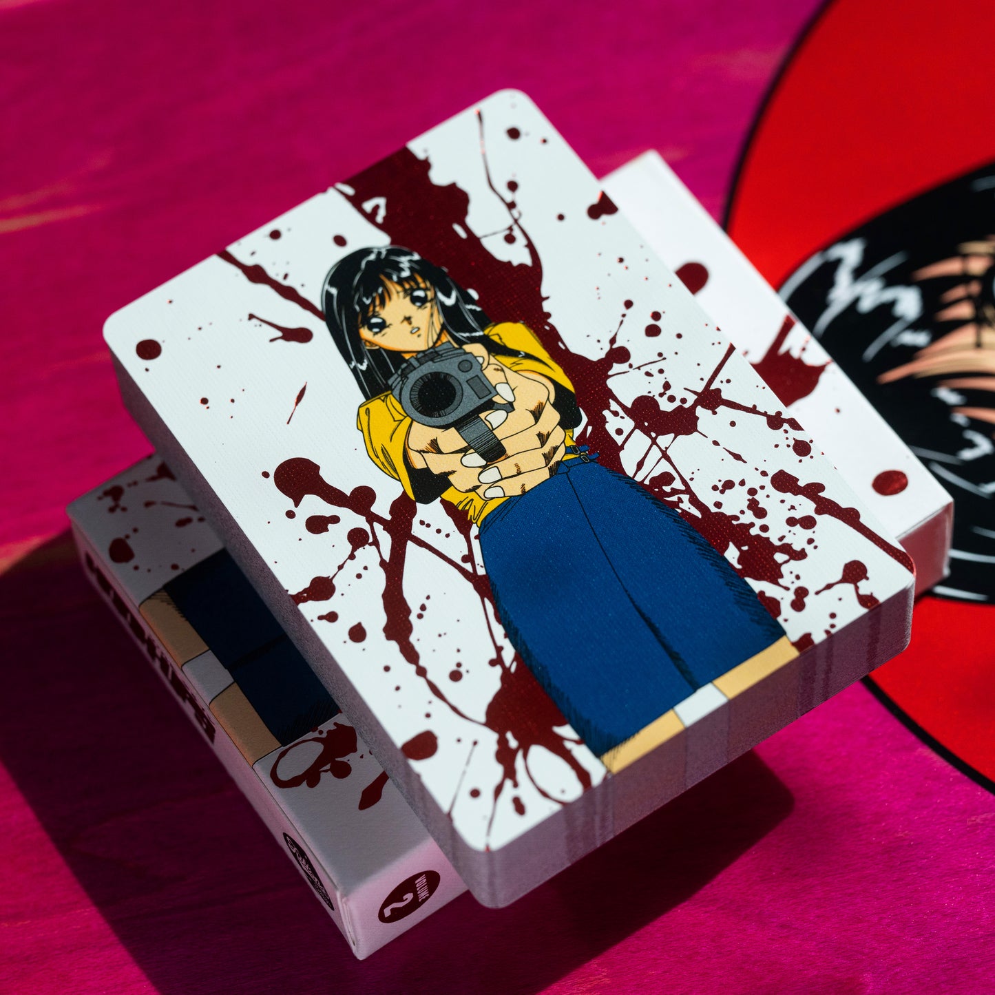 Barrel of a Gun GILDED LIMITED BLOOD SPLATTER FOIL DECK Pink checkers