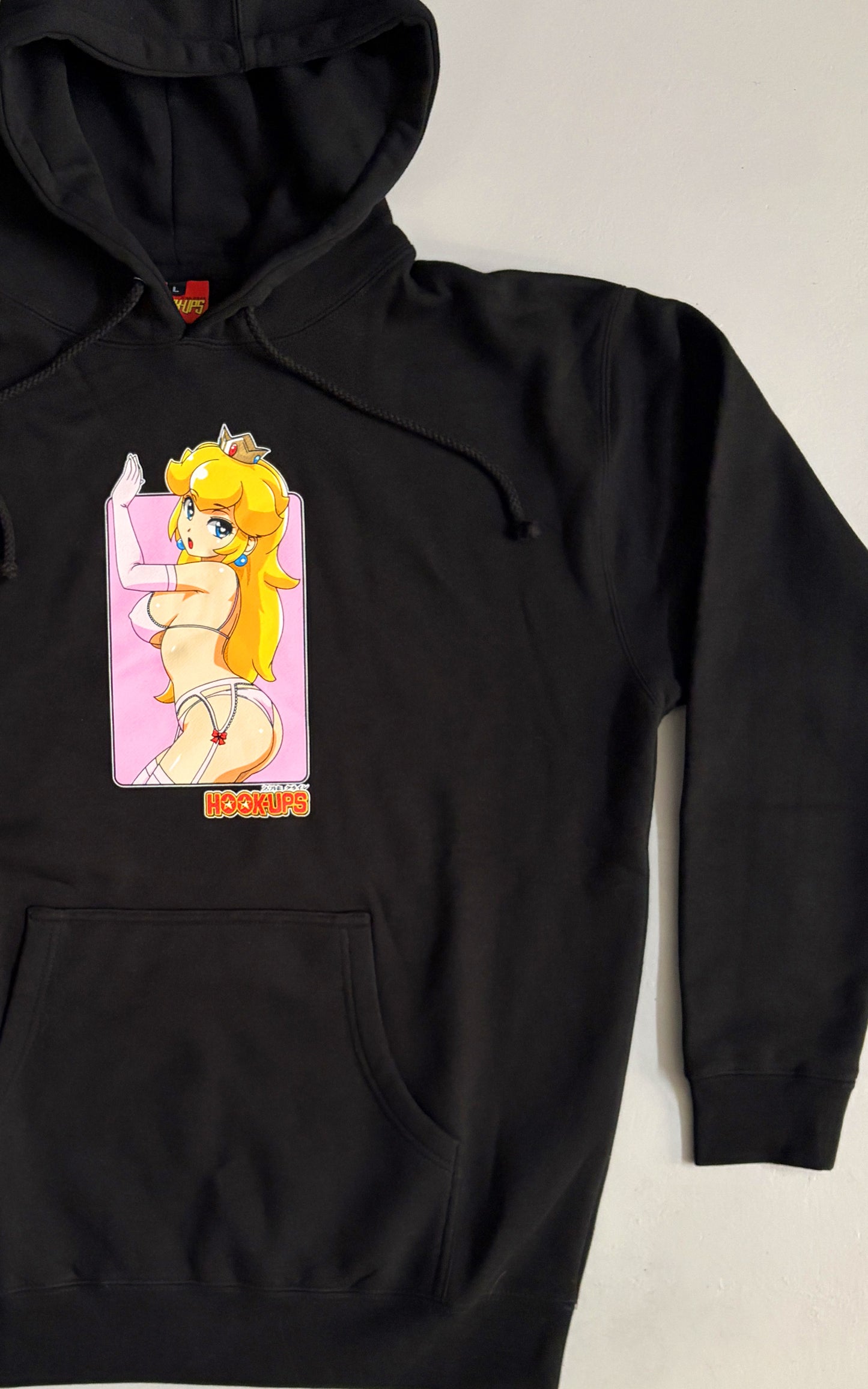 Peach HEAVYWEIGHT HOODED SWEATSHIRT - BLACK
