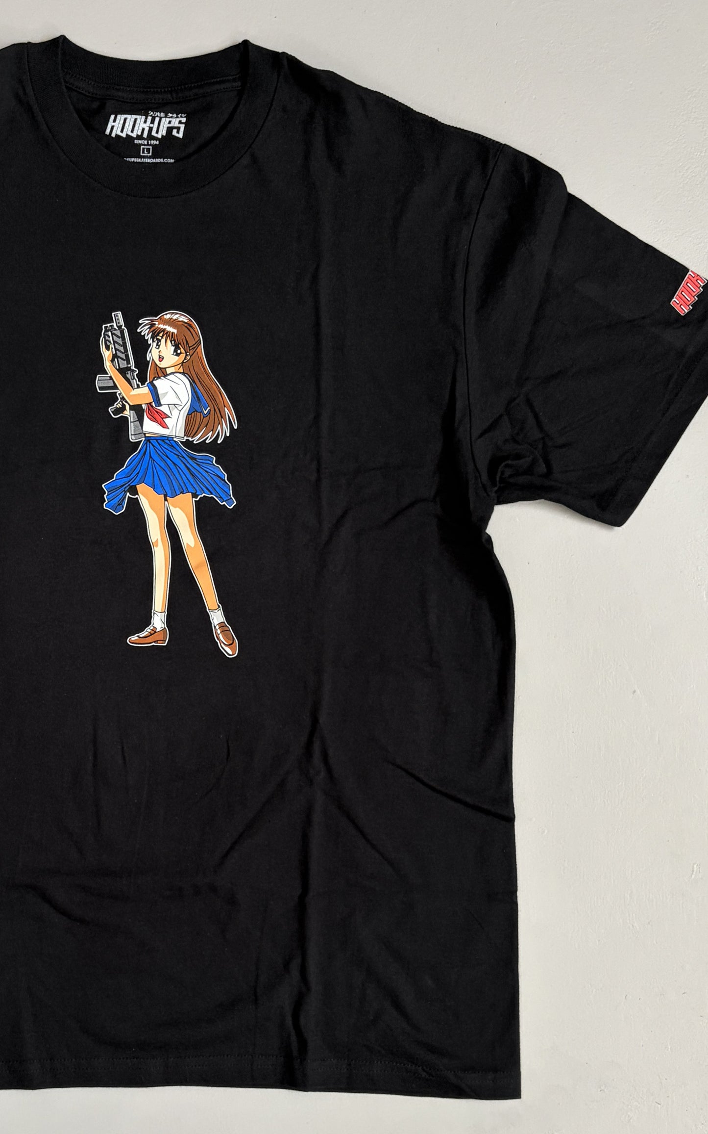 Machine Gun Girl T-shirt - BLACK