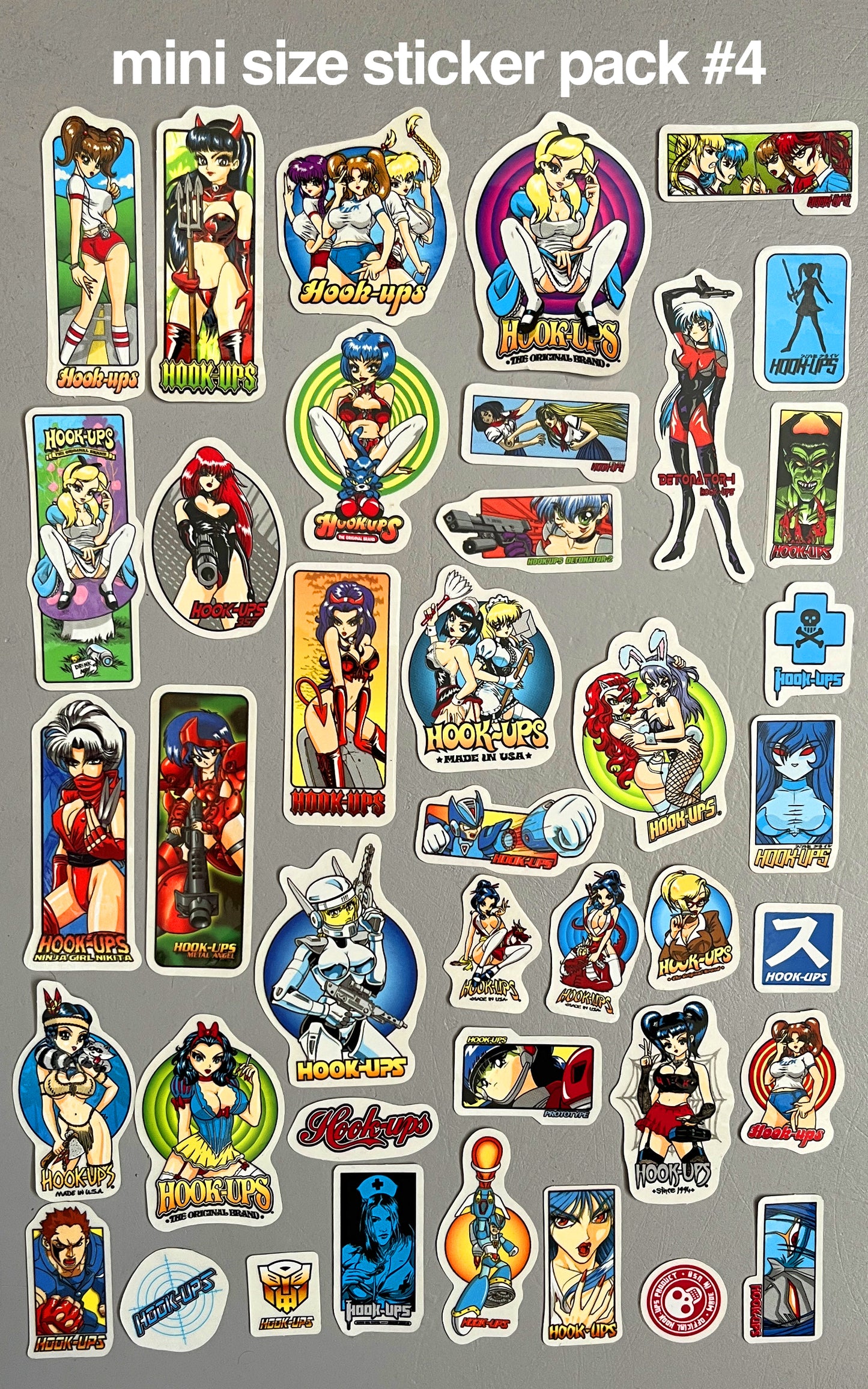 hook-ups mini size sticker pack #4 of 40 small stickers