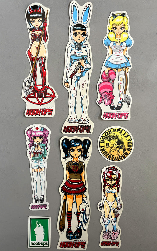 hook-ups VINTAGE sticker 8 pack