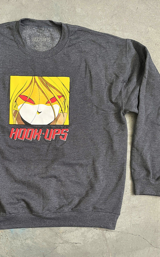 Red Eyes Crew Sweatshirt - GREY