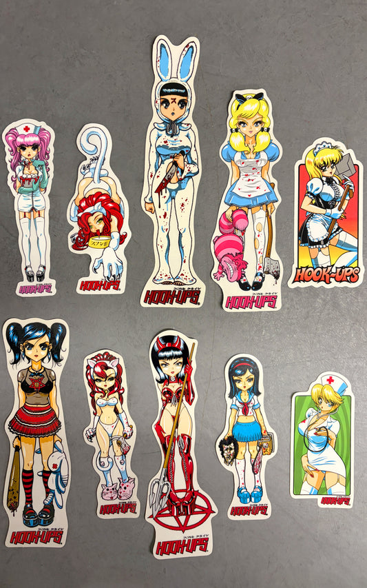 Vintage Hook-ups Stickers 10 pack