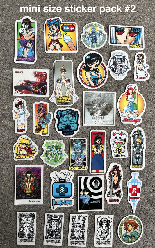 hook-ups mini size sticker pack #2 of 30 small stickers