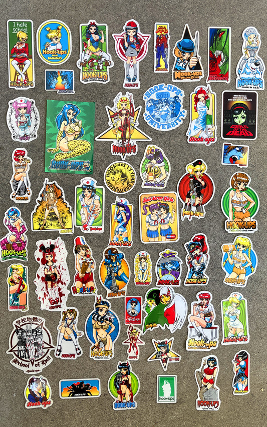 hook-ups vintage stickers mega 49 pack