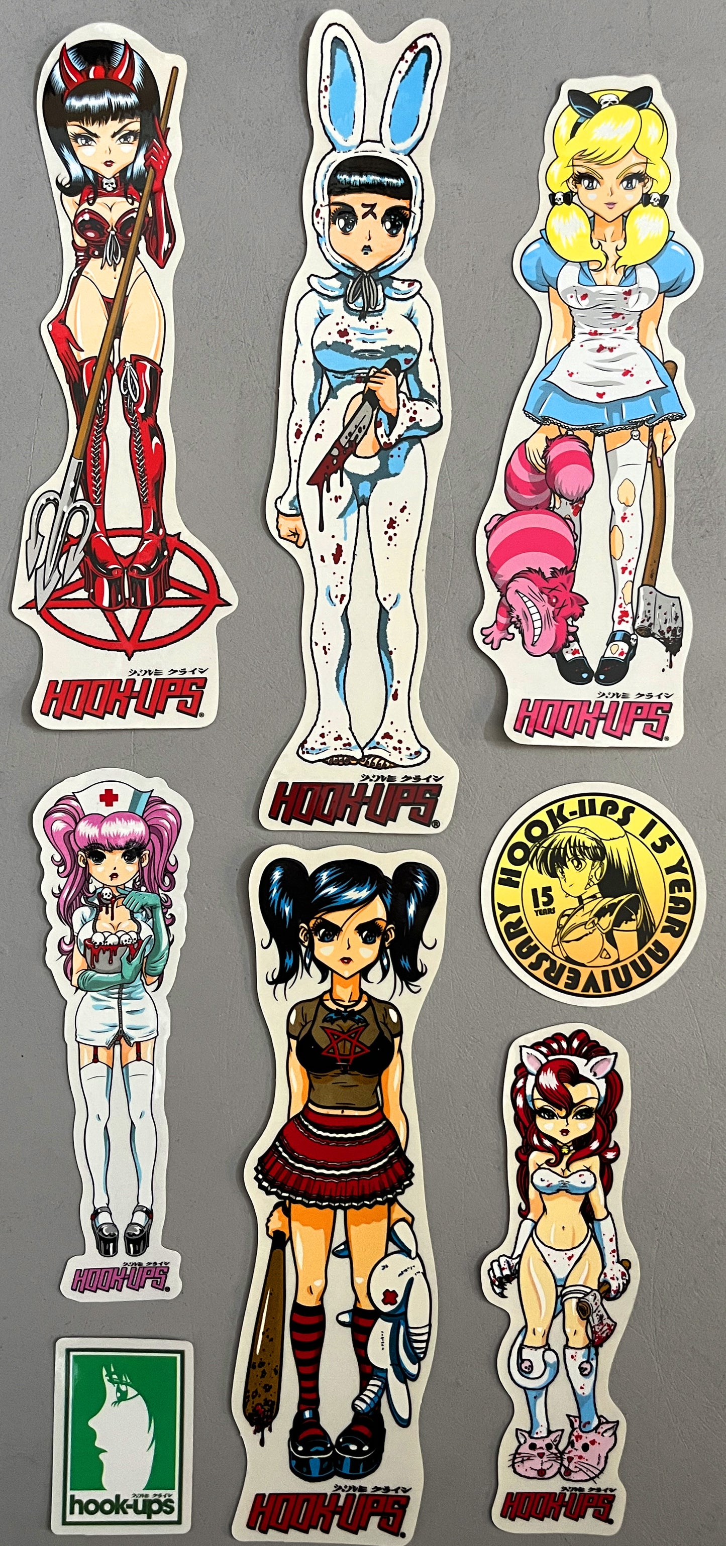 hook-ups VINTAGE sticker 8 pack