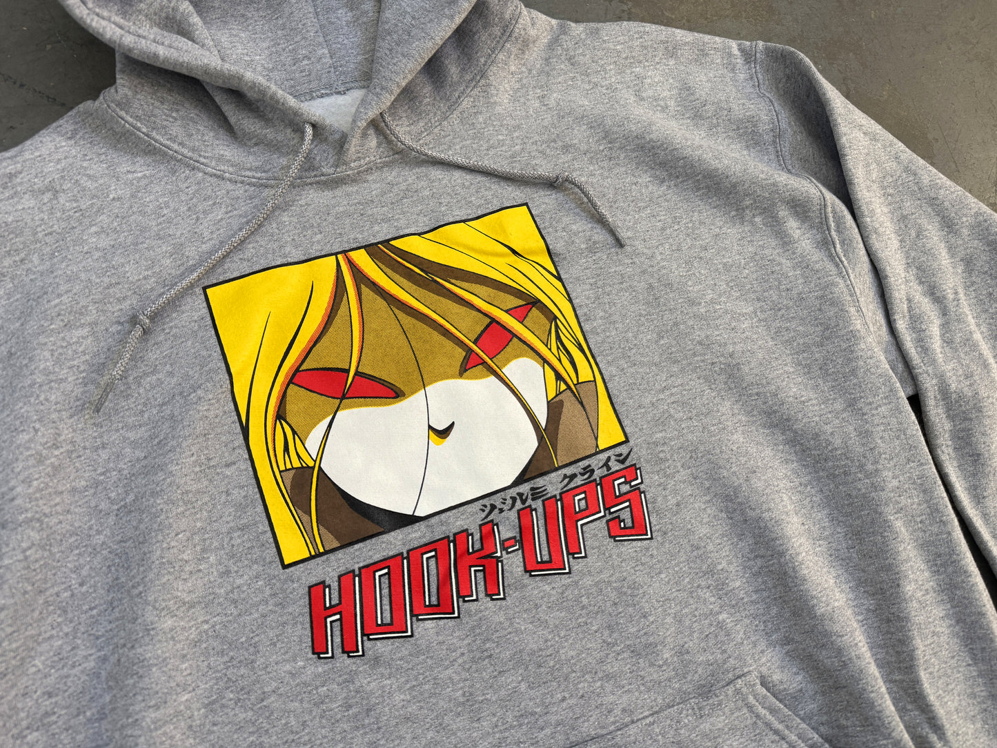 Red Eyes Hooded Sweatshirt- GREY