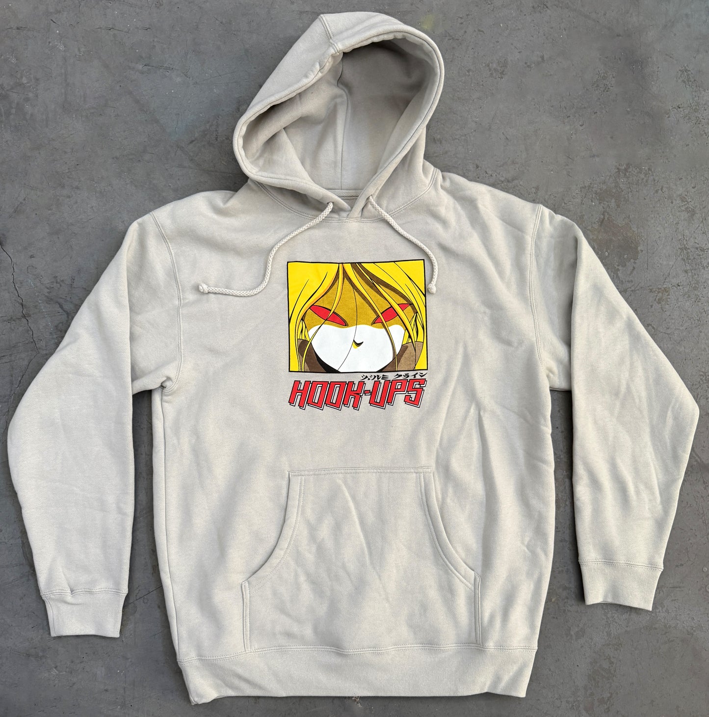 Red Eyes Hooded Sweatshirt- SAND