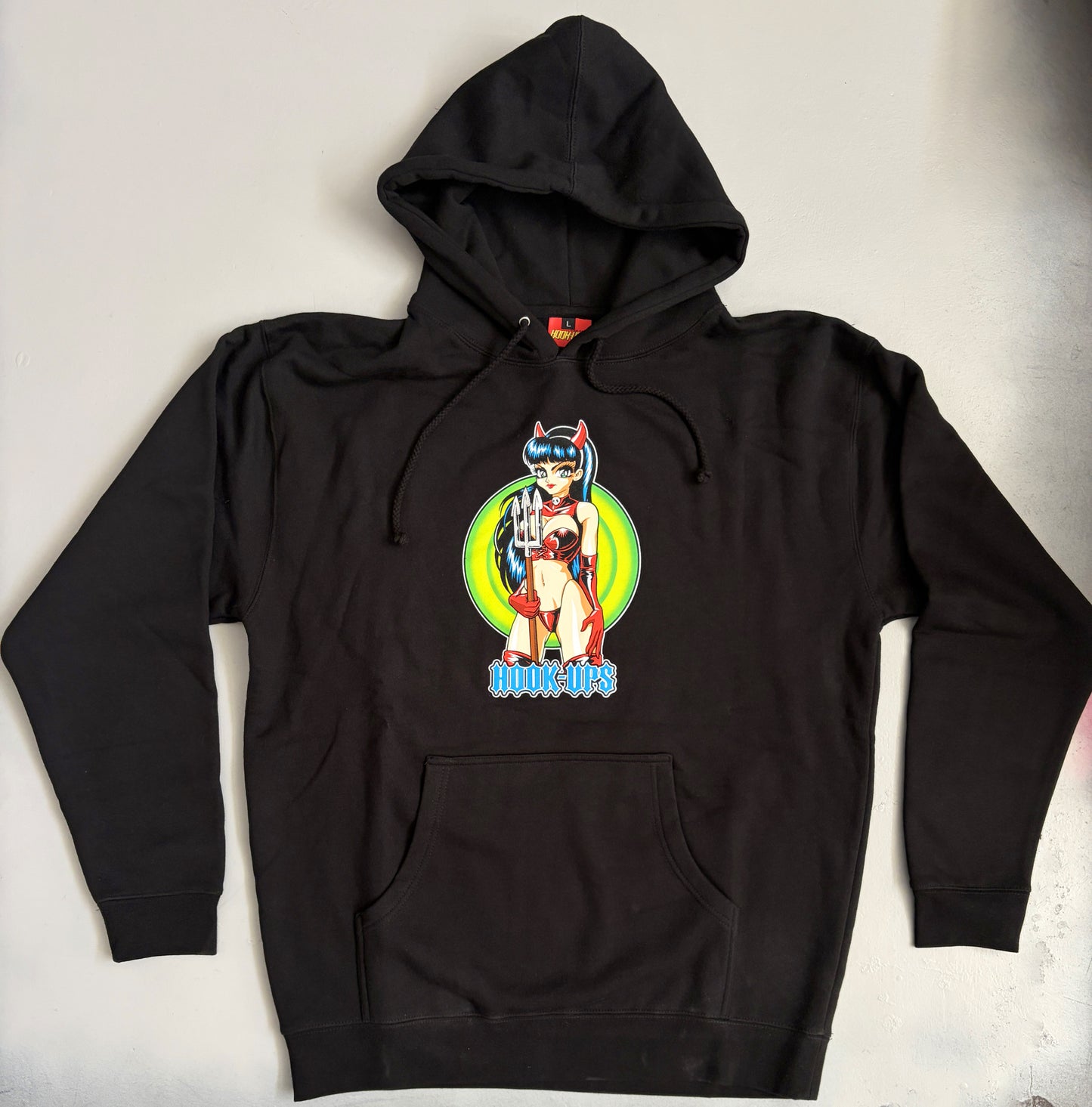 Devil Girl Hooded HEAVYWEIGHT SWEATSHIRT - BLACK