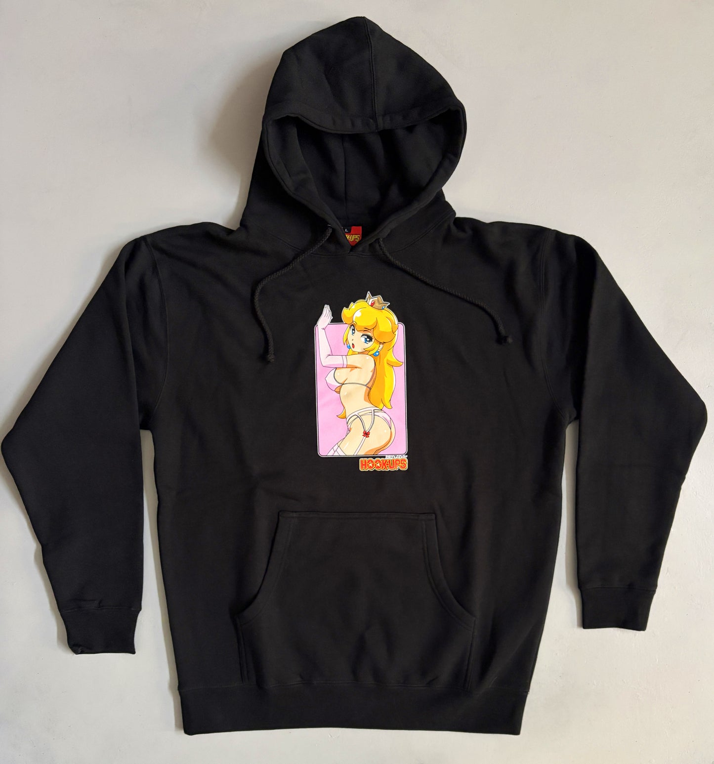 Peach HEAVYWEIGHT HOODED SWEATSHIRT - BLACK